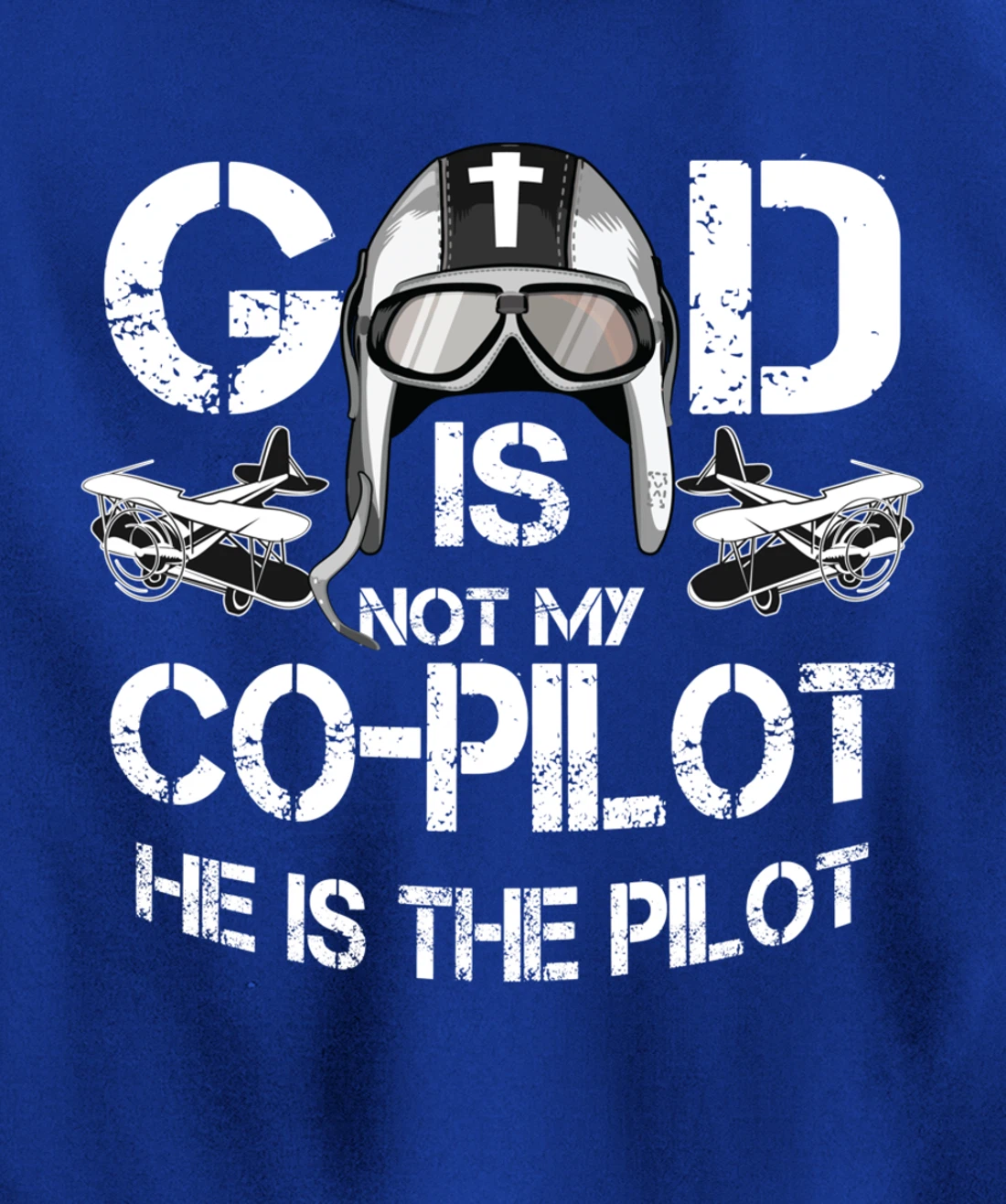 Cool God Is My Pilot | Funny Christian Airplane Control Gift Pullover Hoodie