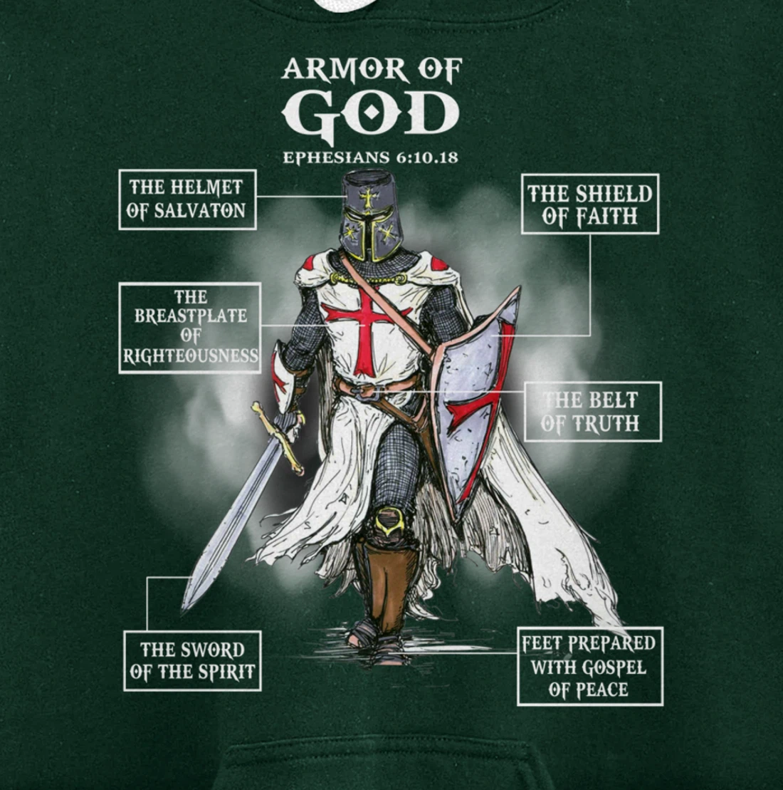 Armor Of God Bible Verse Great Gift For Religious Christian Pullover Hoodie