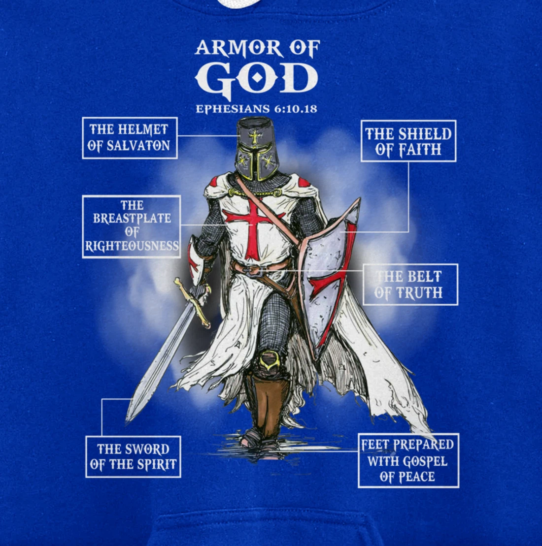 Armor Of God Bible Verse Great Gift For Religious Christian Pullover Hoodie