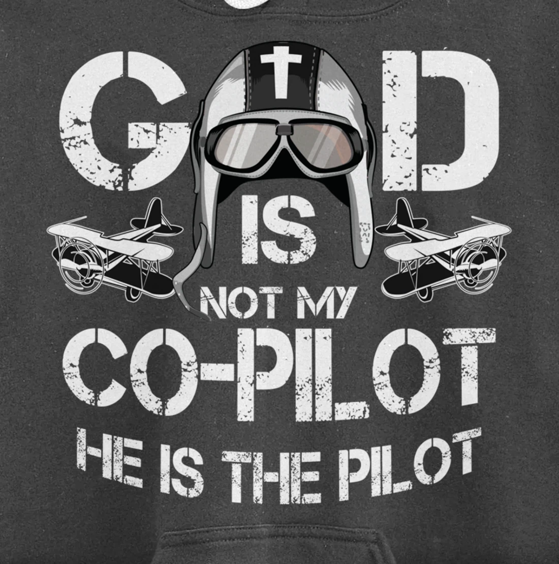 Cool God Is My Pilot | Funny Christian Airplane Control Gift Pullover Hoodie
