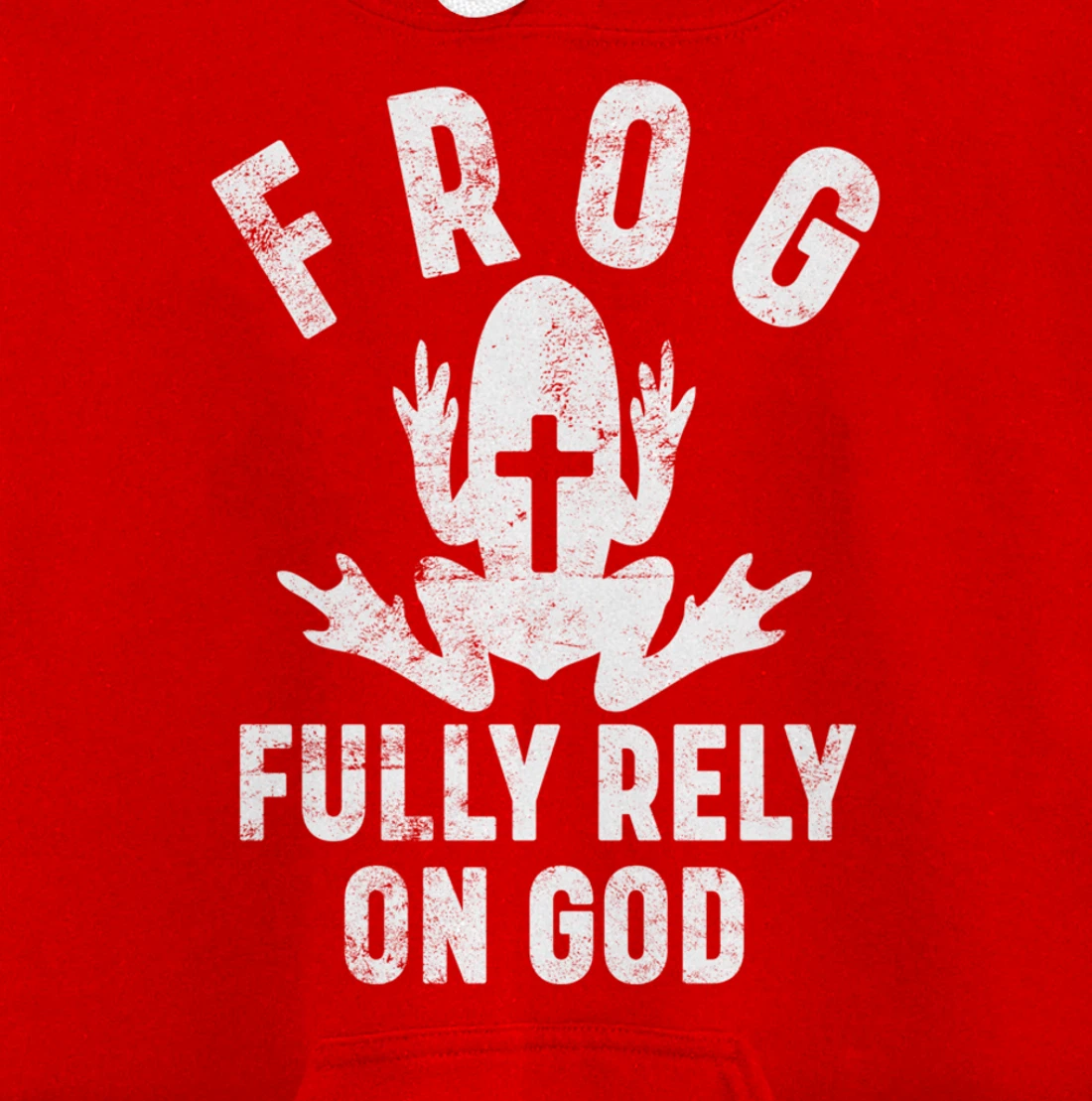 FROG Fully Rely On God Christian Religion Cross Prayer Faith Pullover Hoodie
