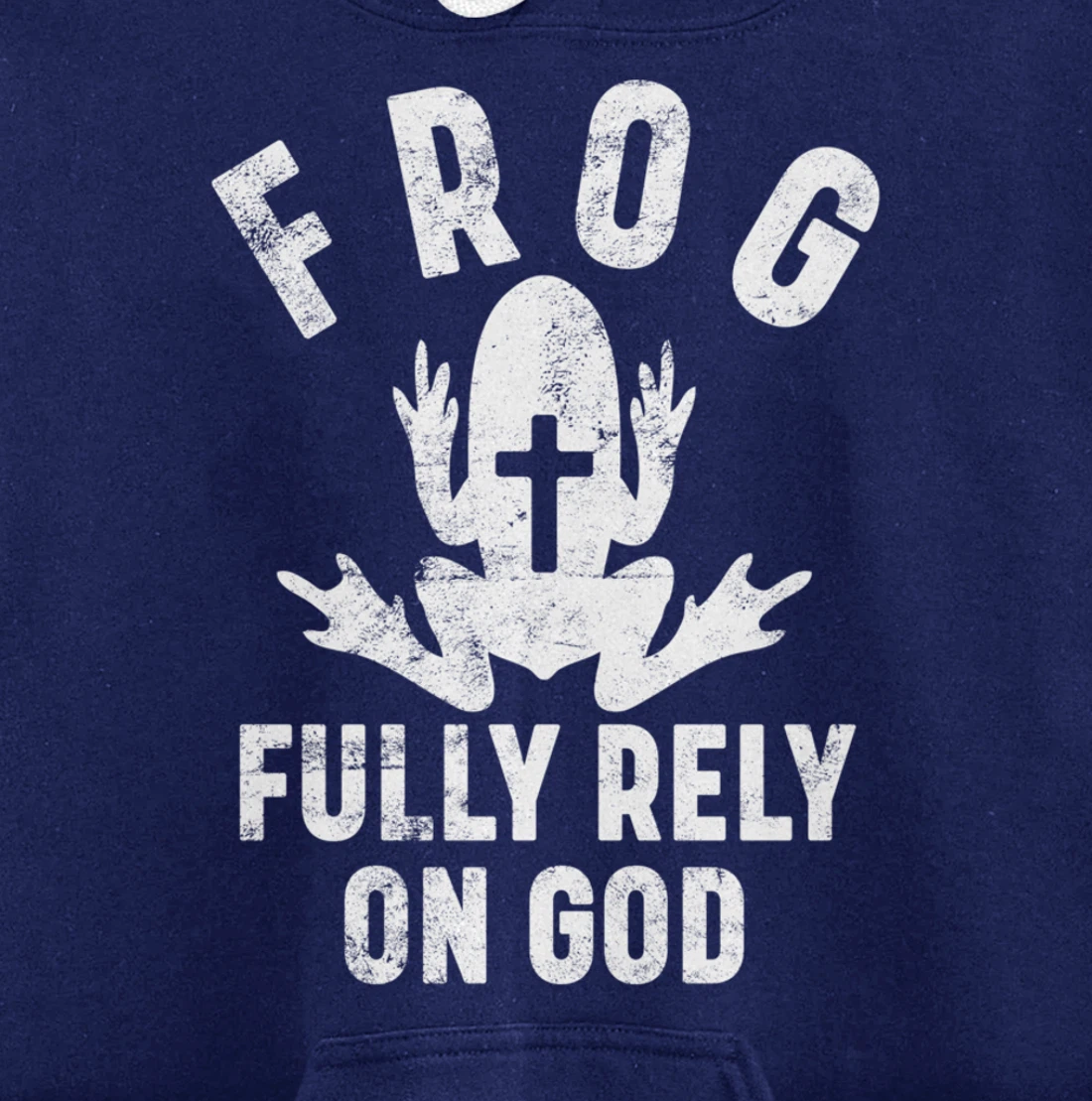 FROG Fully Rely On God Christian Religion Cross Prayer Faith Pullover Hoodie
