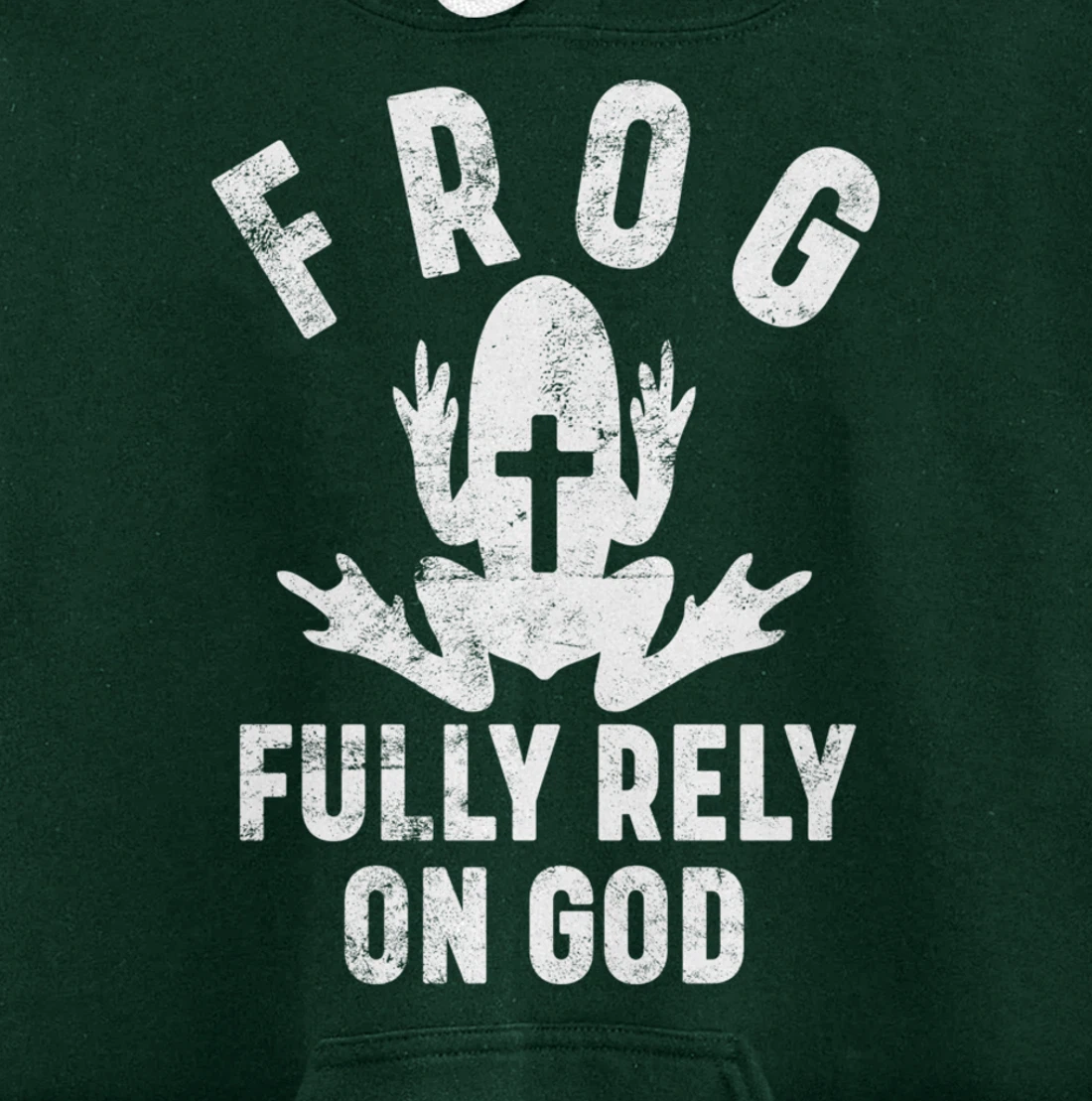 FROG Fully Rely On God Christian Religion Cross Prayer Faith Pullover Hoodie