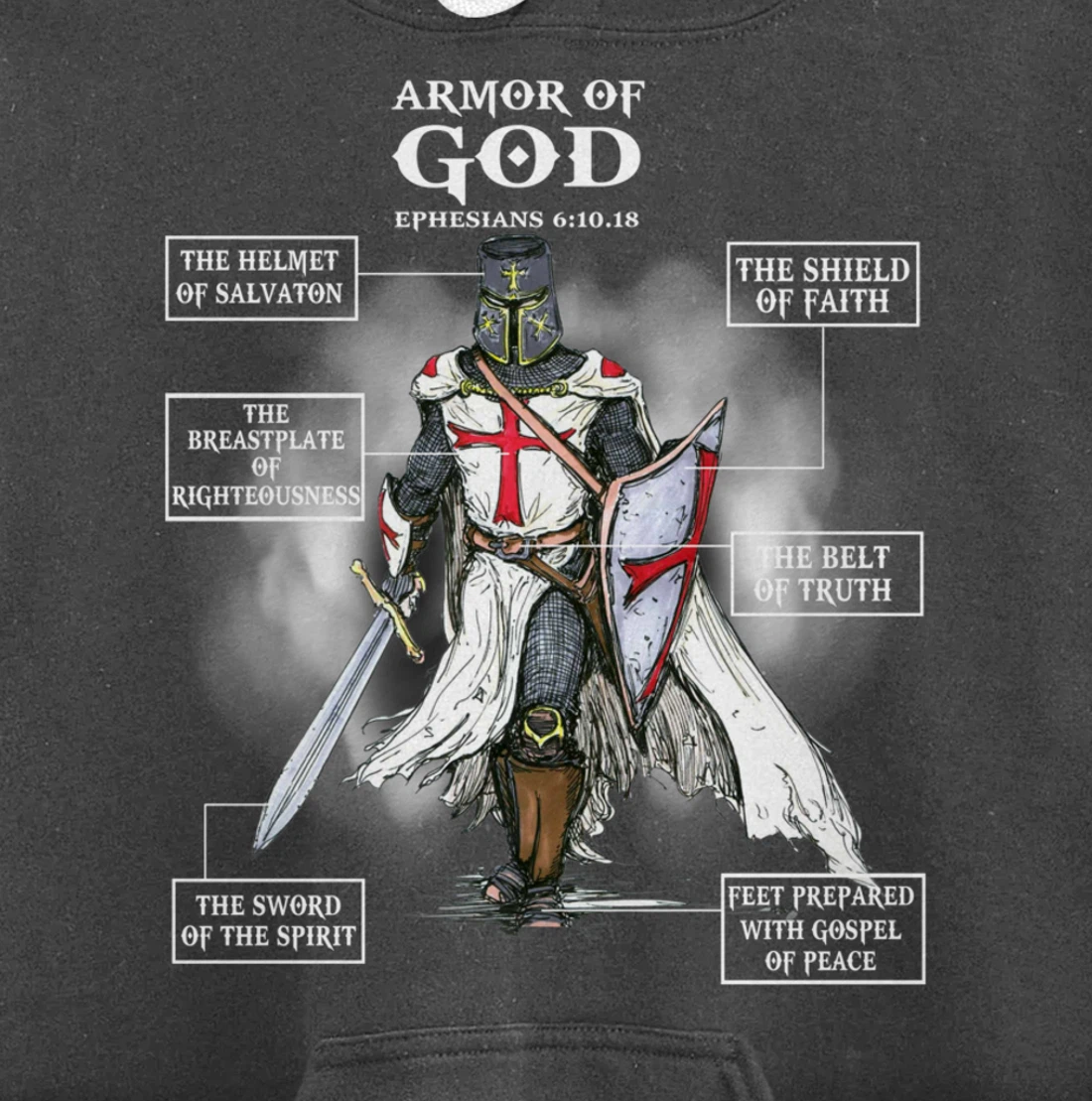 Armor Of God Bible Verse Great Gift For Religious Christian Pullover Hoodie