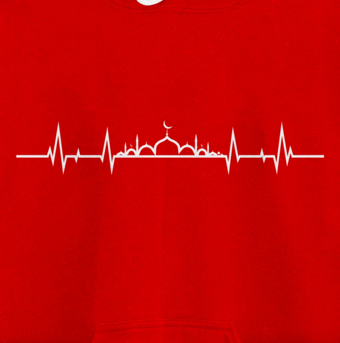 Allah God Heartbeat Pulse Islam Mosque Muslim Akbar Gift Pullover Hoodie