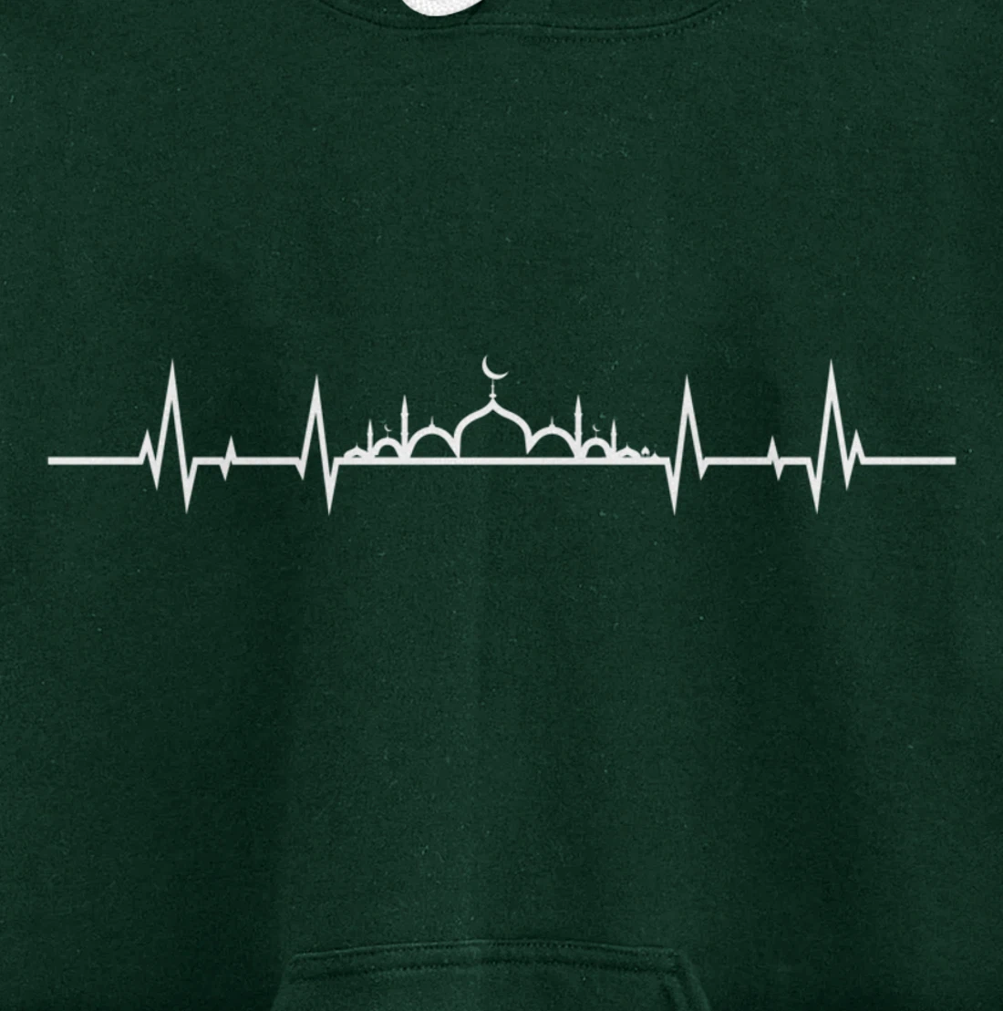 Allah God Heartbeat Pulse Islam Mosque Muslim Akbar Gift Pullover Hoodie