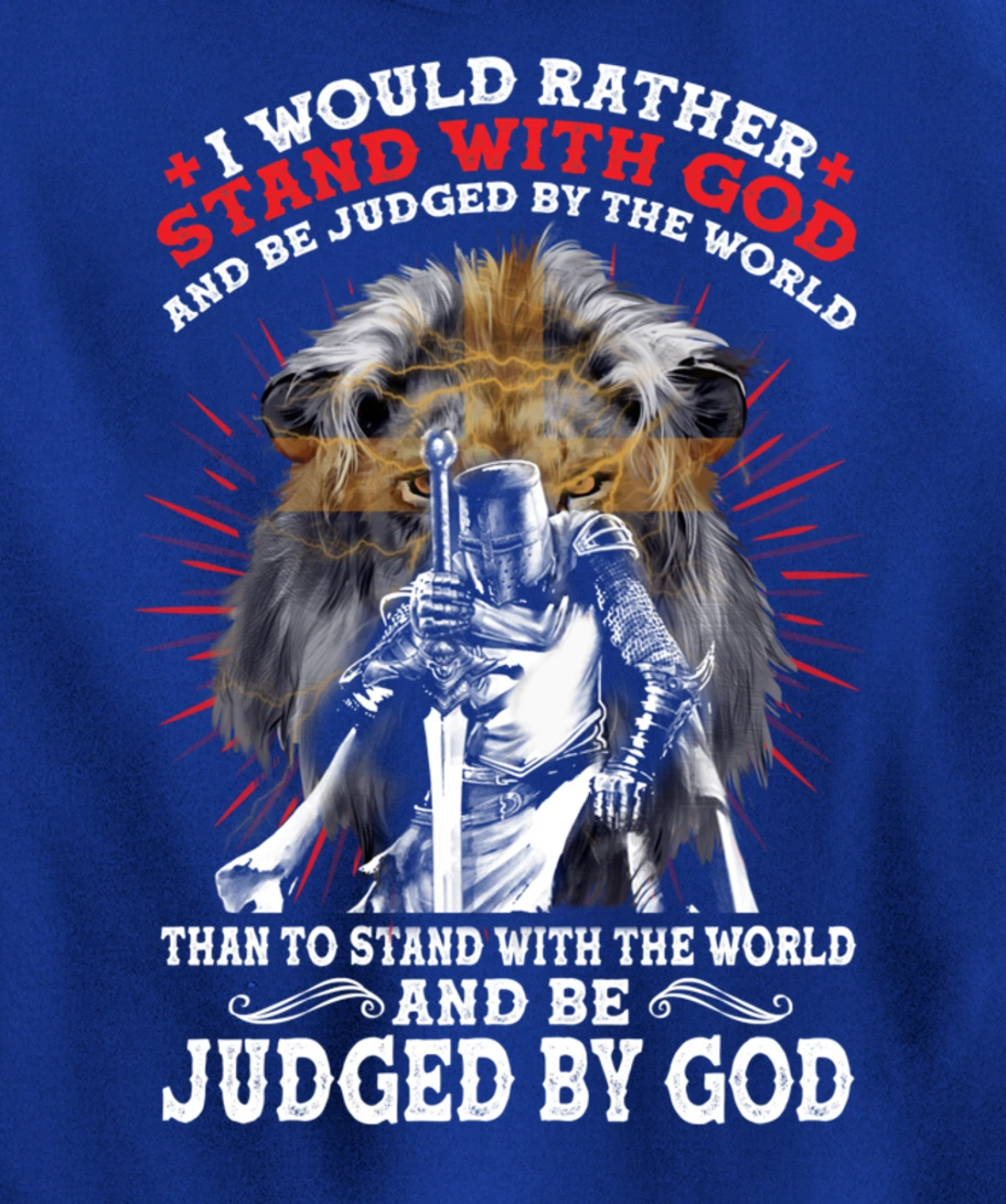 Stand With God Judged By World Christian Lion Inspired Gift Pullover Hoodie