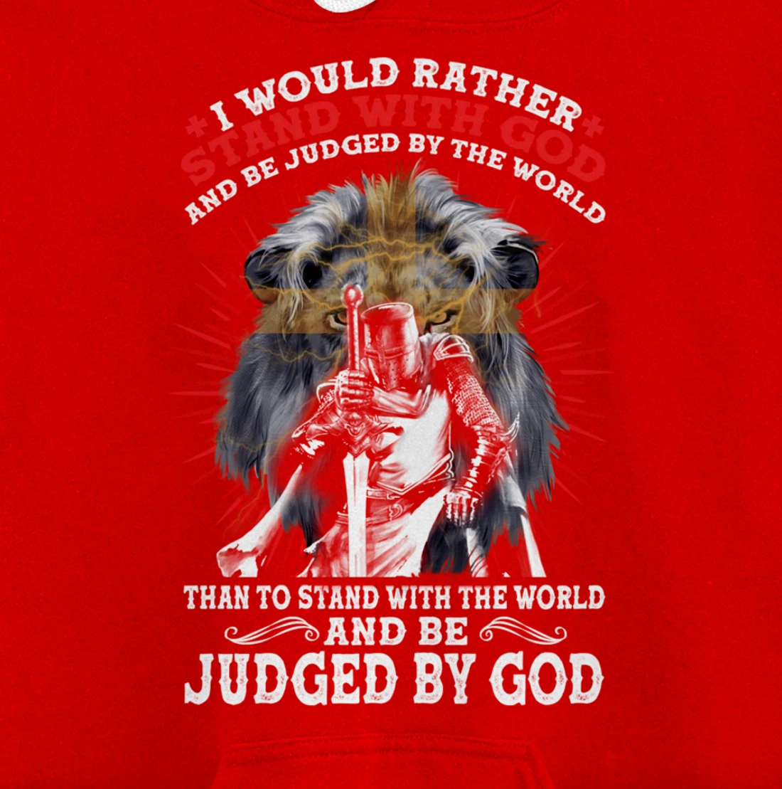 Stand With God Judged By World Christian Lion Inspired Gift Pullover Hoodie