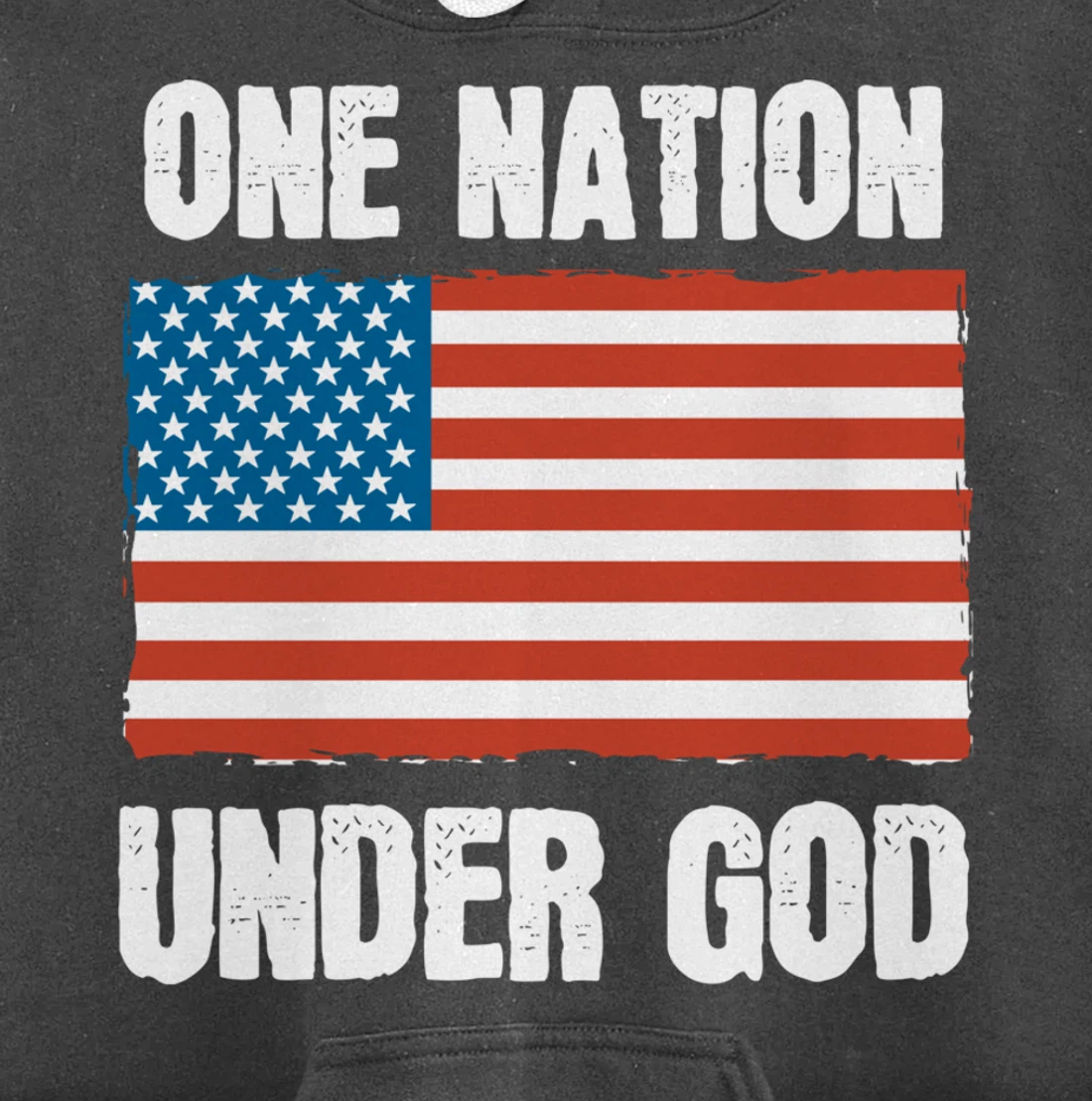 One Nation Under God Blessed American Flag Christian Cross Pullover Hoodie