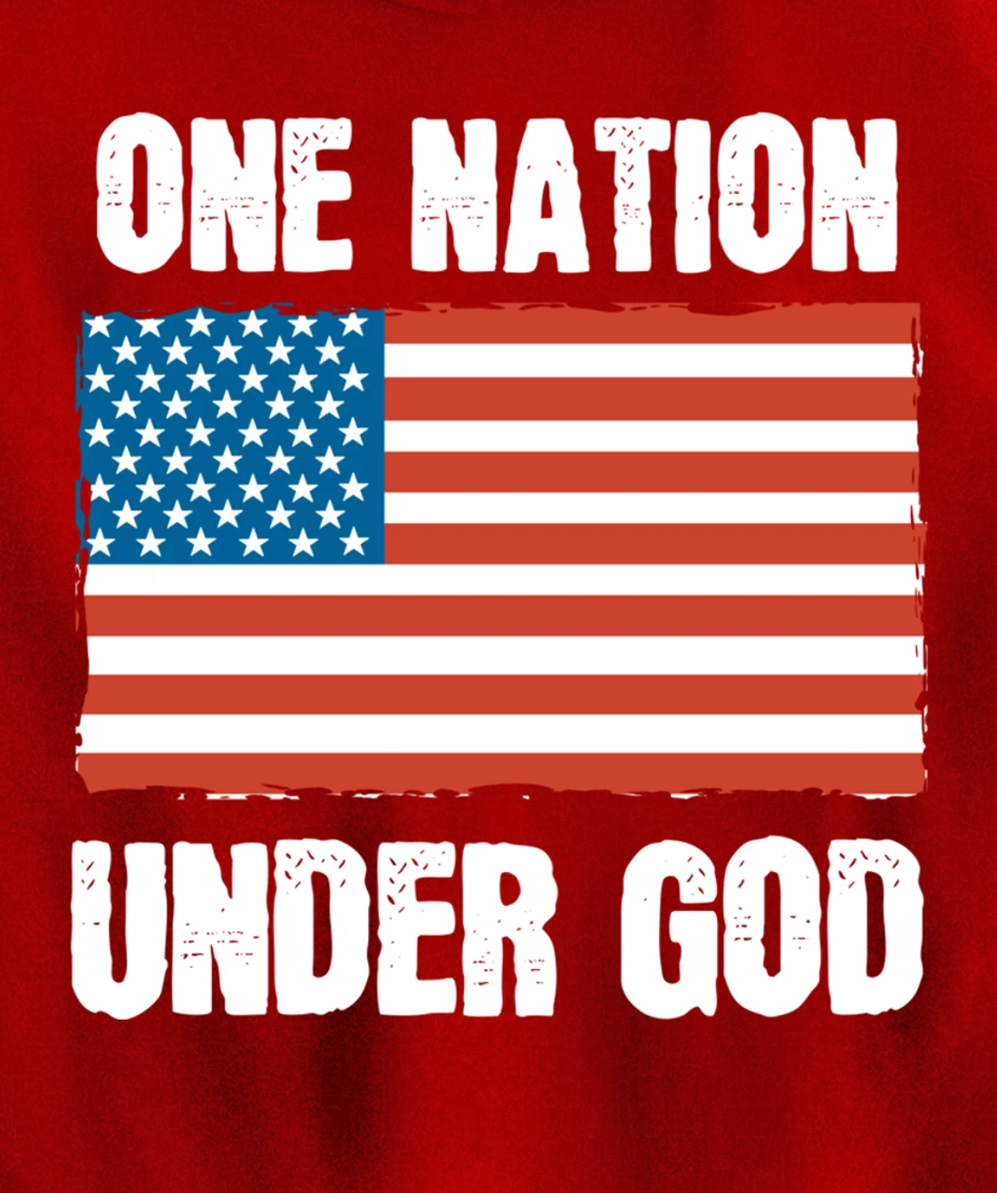One Nation Under God Blessed American Flag Christian Cross Pullover Hoodie