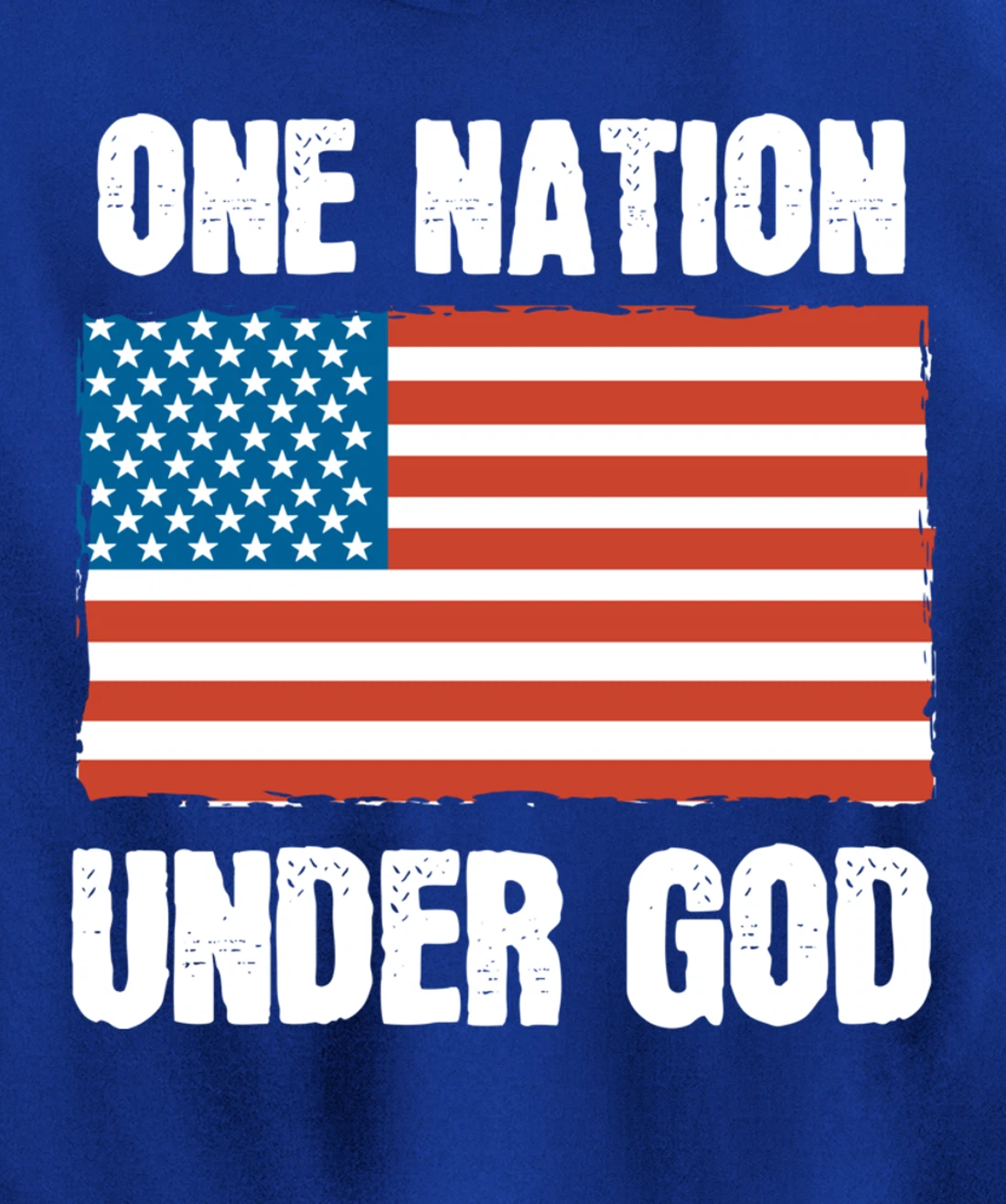 One Nation Under God Blessed American Flag Christian Cross Pullover Hoodie