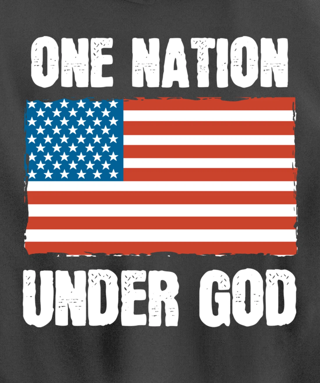One Nation Under God Blessed American Flag Christian Cross Pullover Hoodie