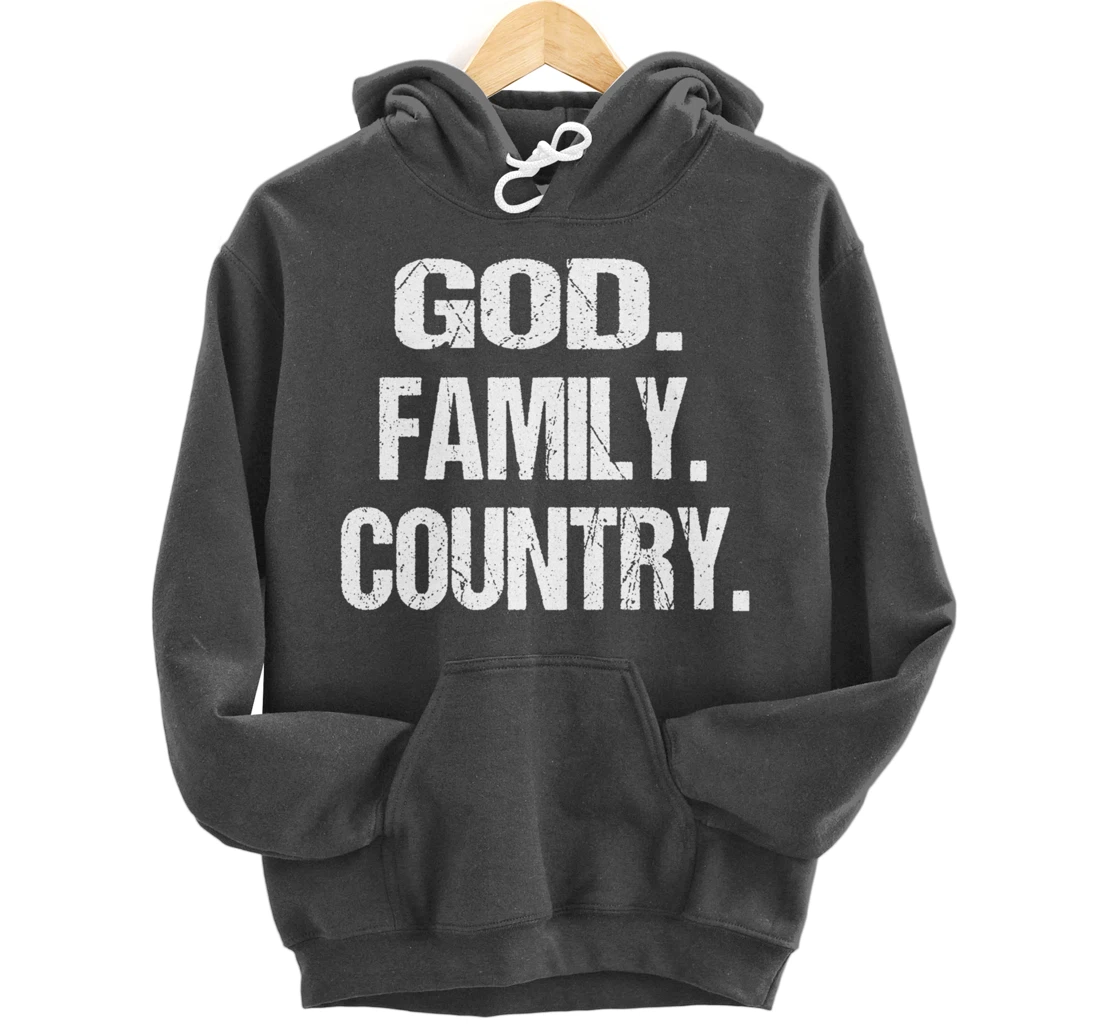 God Family Country Christian American Patriotic United Stand Pullover Hoodie
