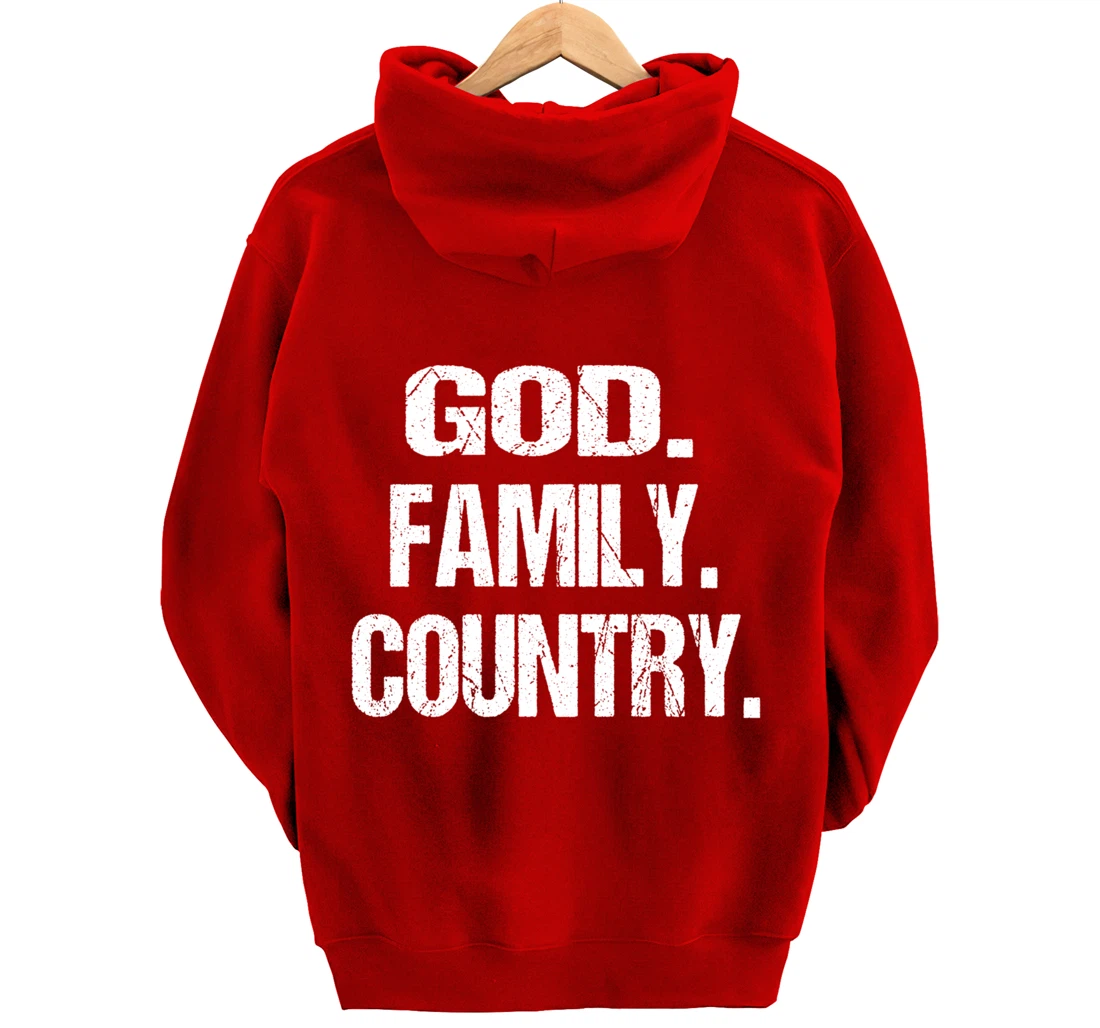 God Family Country Christian American Patriotic United Stand Pullover Hoodie