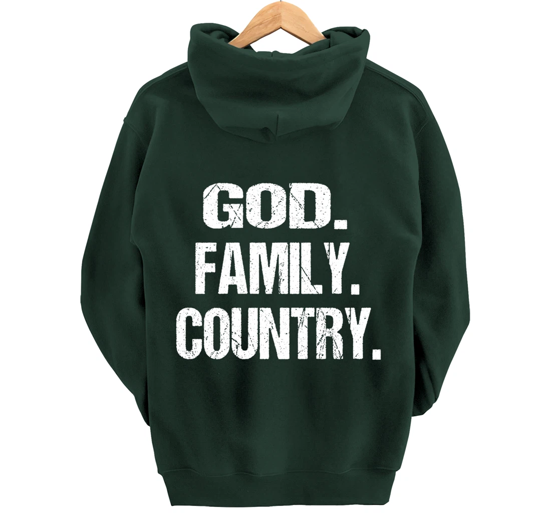 God Family Country Christian American Patriotic United Stand Pullover Hoodie