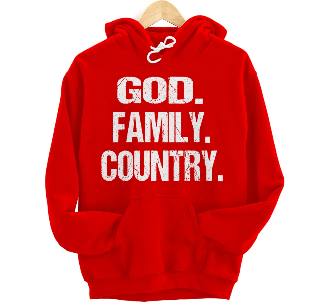 God Family Country Christian American Patriotic United Stand Pullover Hoodie