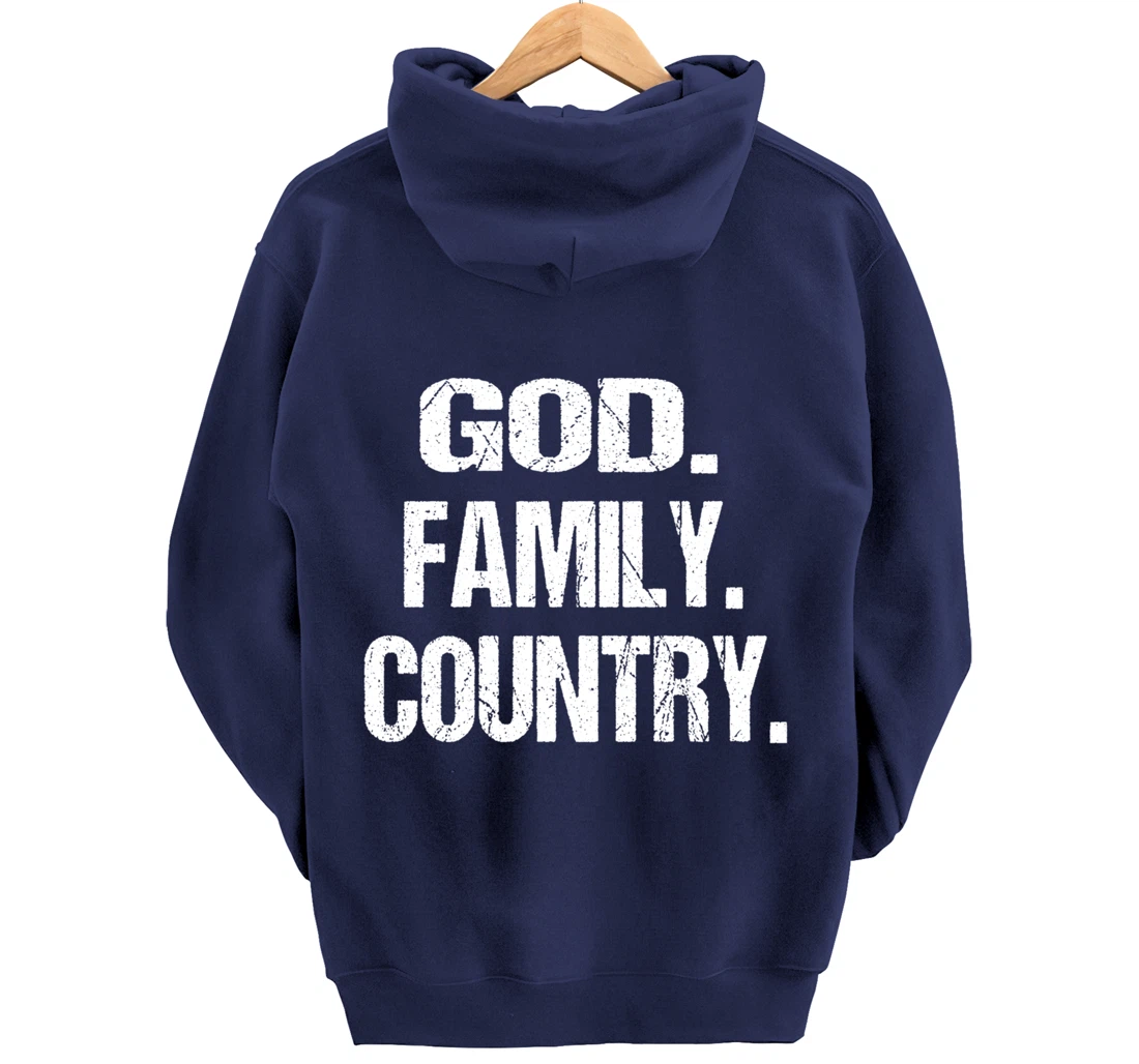 God Family Country Christian American Patriotic United Stand Pullover Hoodie