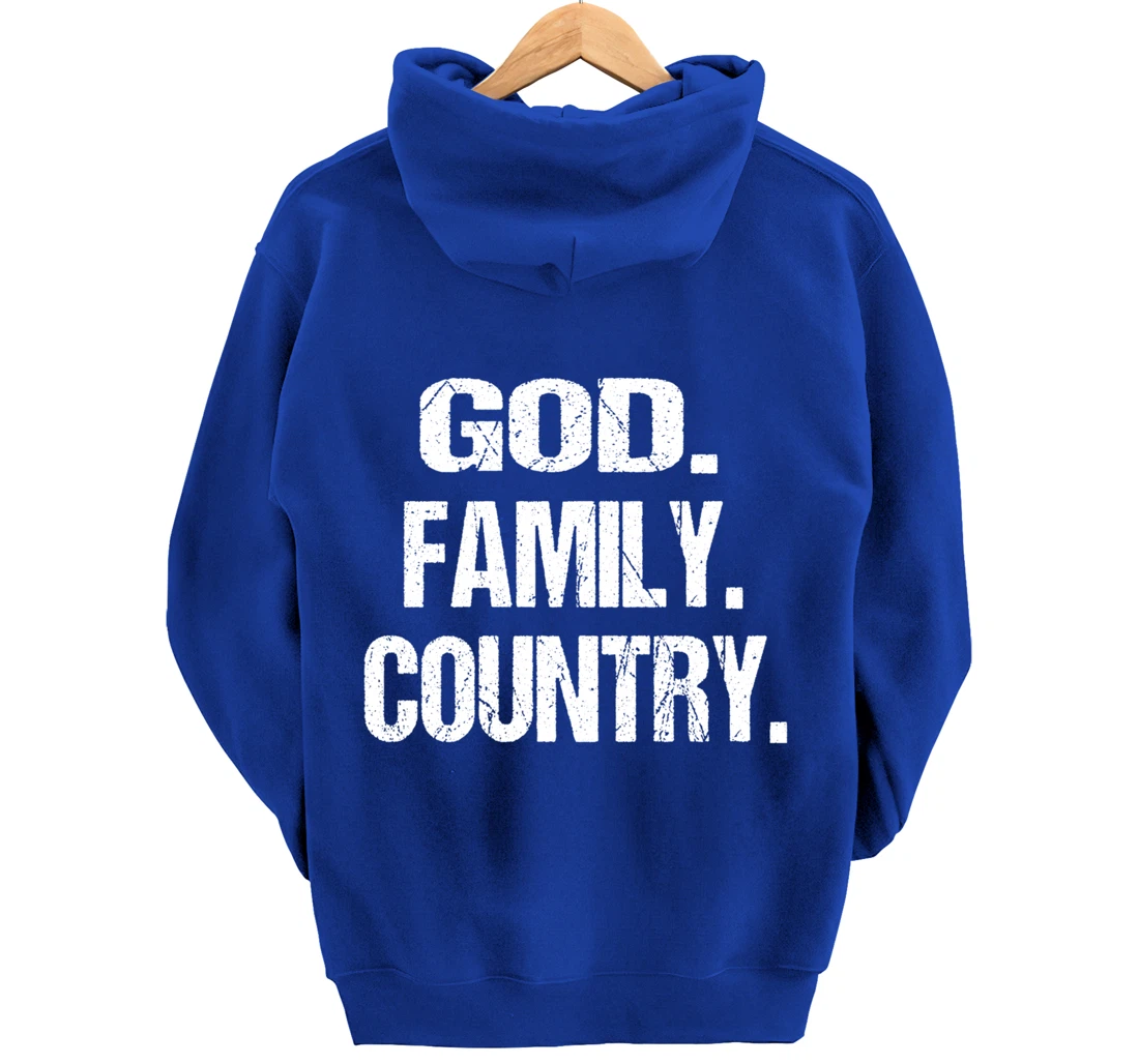 God Family Country Christian American Patriotic United Stand Pullover Hoodie
