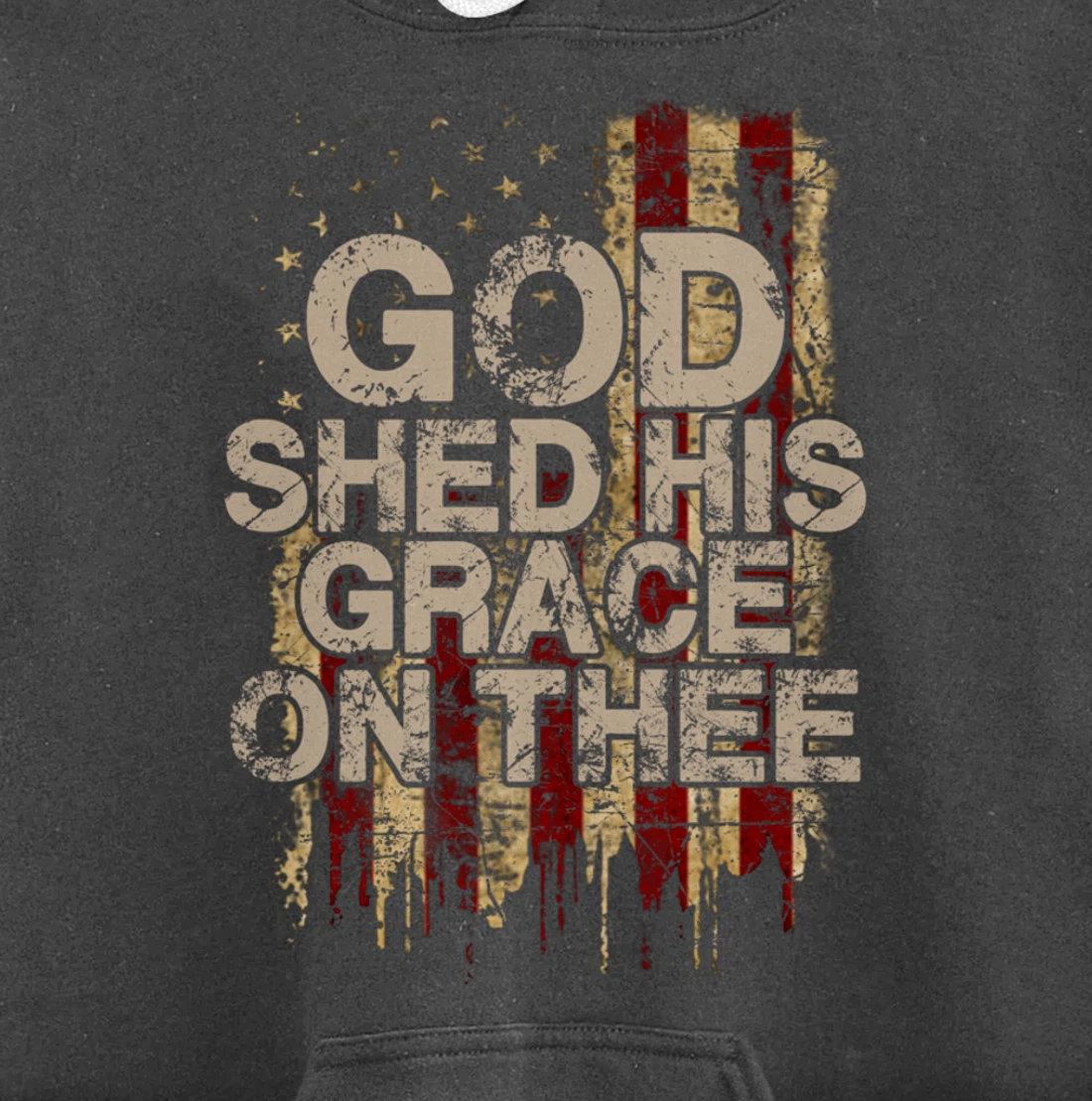 God Shed His Grace On Thee - Patriotic American Flag Gift Pullover Hoodie