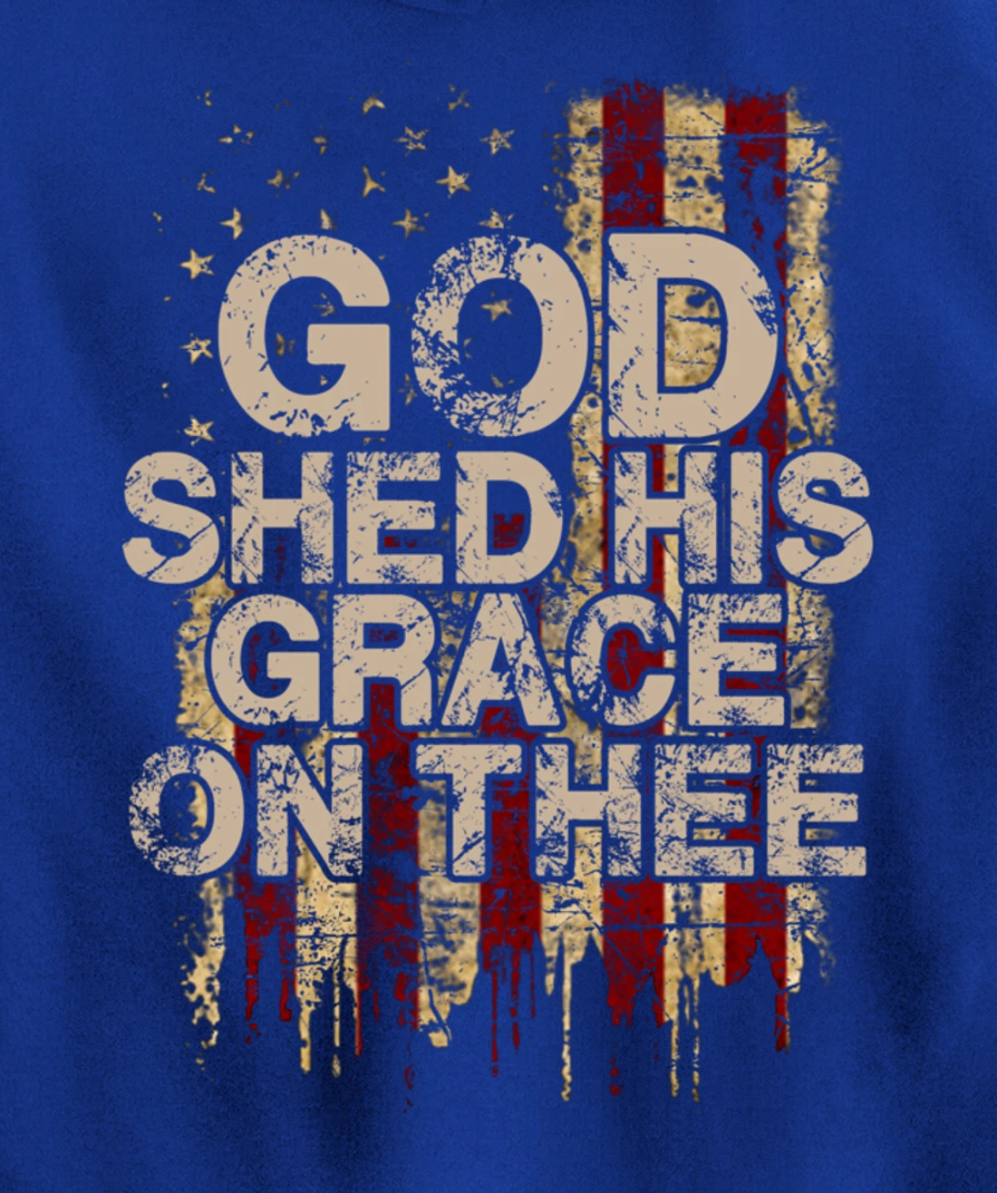 God Shed His Grace On Thee - Patriotic American Flag Gift Pullover Hoodie