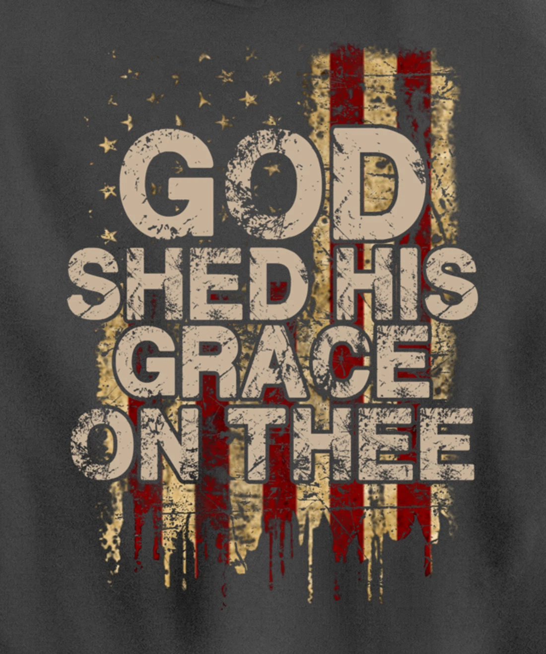 God Shed His Grace On Thee - Patriotic American Flag Gift Pullover Hoodie