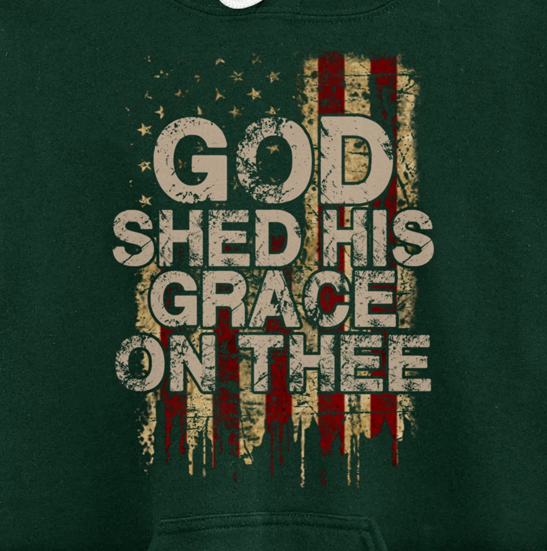 God Shed His Grace On Thee - Patriotic American Flag Gift Pullover Hoodie
