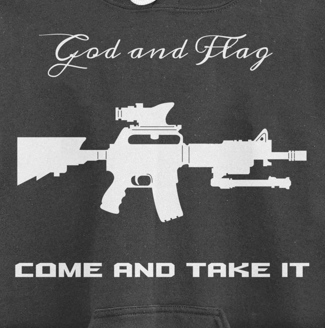 COME AND TAKE IT GOD AND FLAG OUT OF AMMO OR BLOOD HOODIE Pullover Hoodie