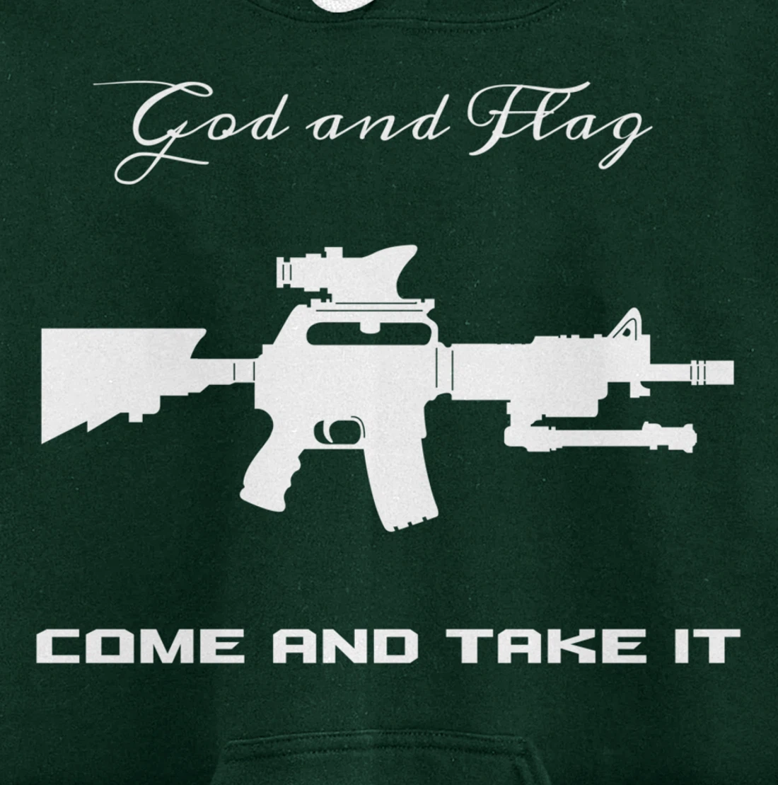 COME AND TAKE IT GOD AND FLAG OUT OF AMMO OR BLOOD HOODIE Pullover Hoodie