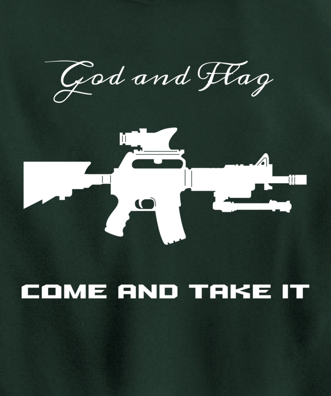 COME AND TAKE IT GOD AND FLAG OUT OF AMMO OR BLOOD HOODIE Pullover Hoodie