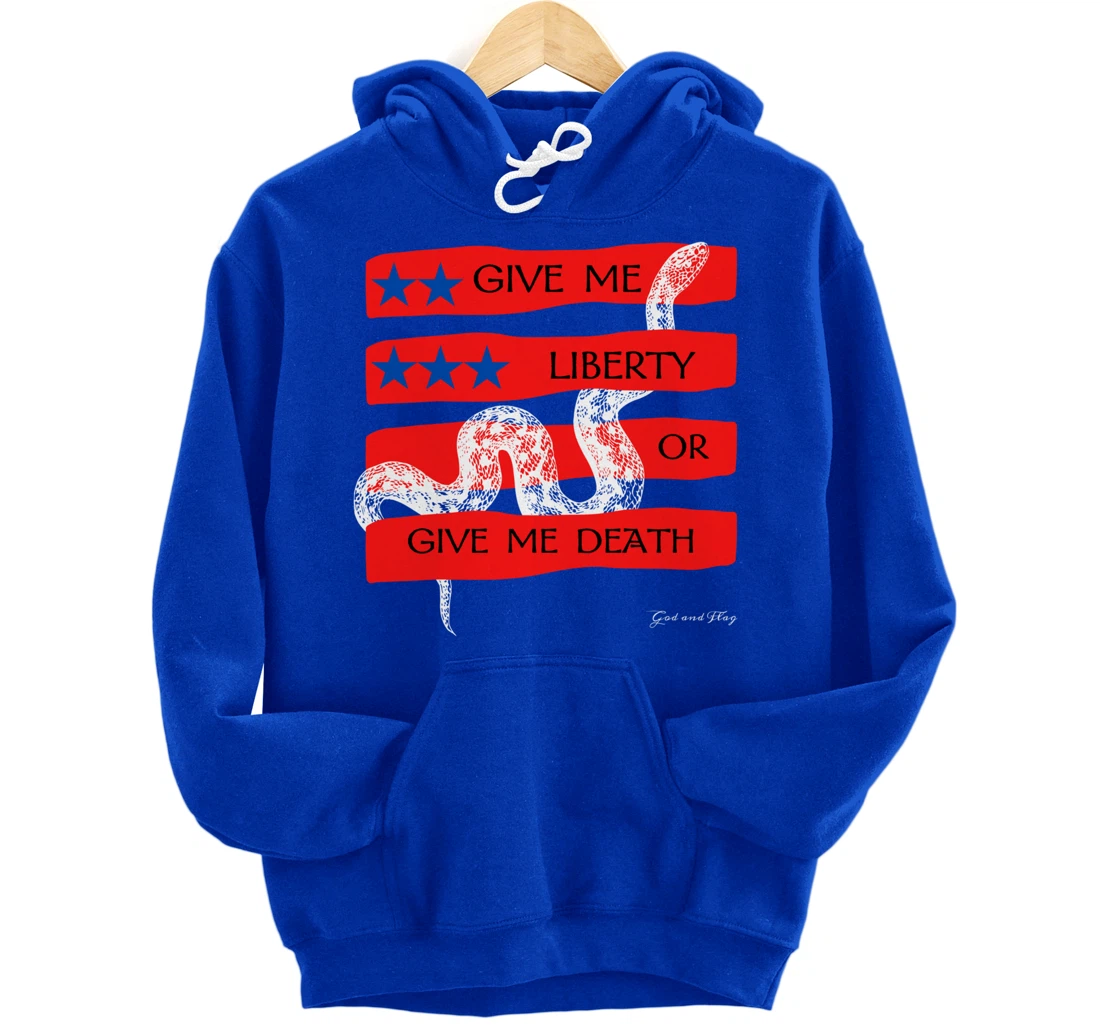 GIVE ME LIBERTY OR GIVE ME DEATH HOODIE PATRIOTIC USA TRUMP Pullover Hoodie