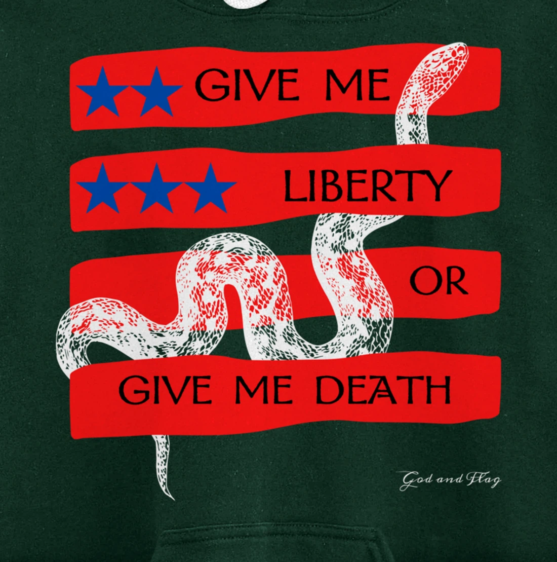 GIVE ME LIBERTY OR GIVE ME DEATH HOODIE PATRIOTIC USA TRUMP Pullover Hoodie