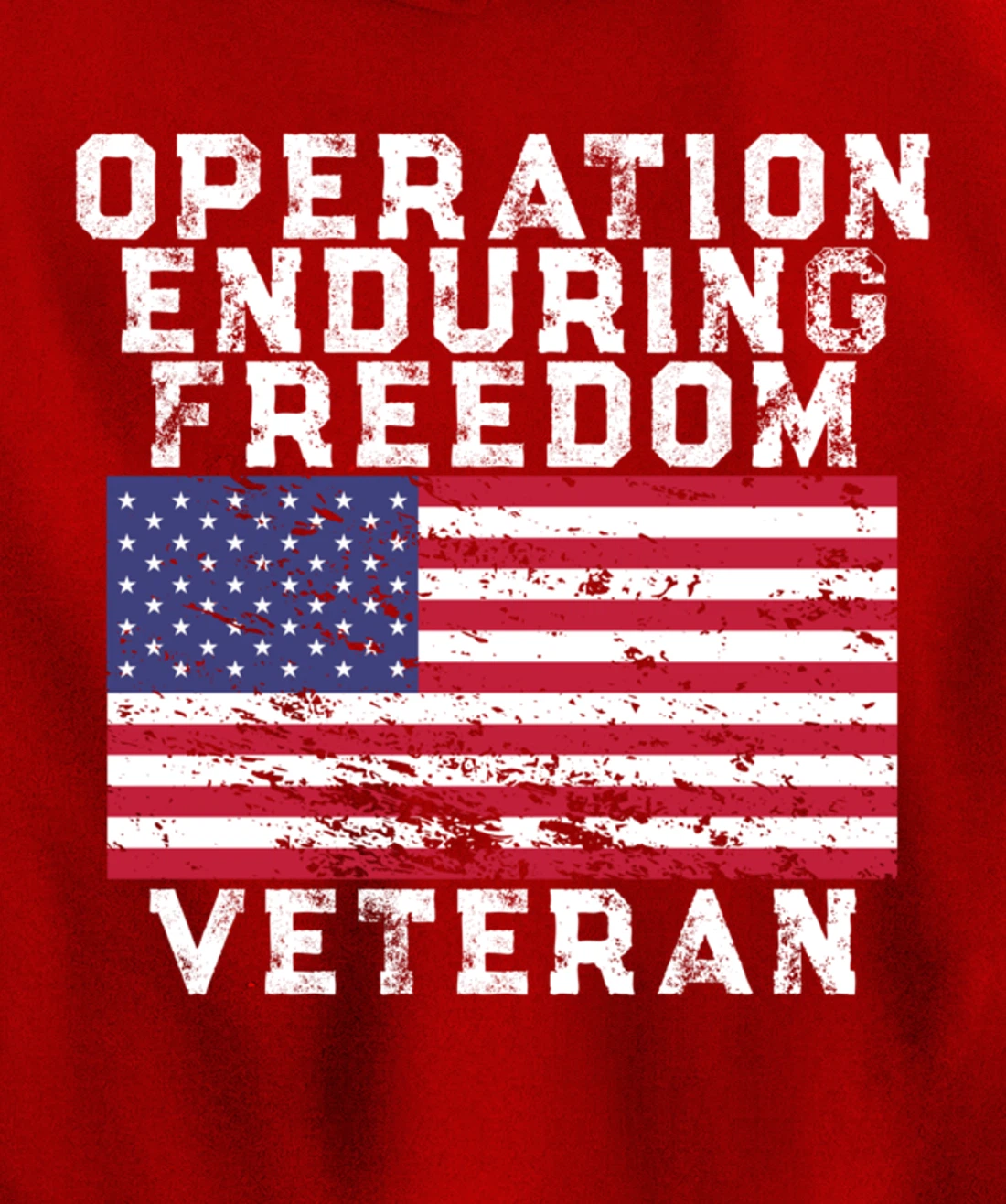 Operation Enduring Freedom Veteran - Vintage US Flag Pullover Hoodie