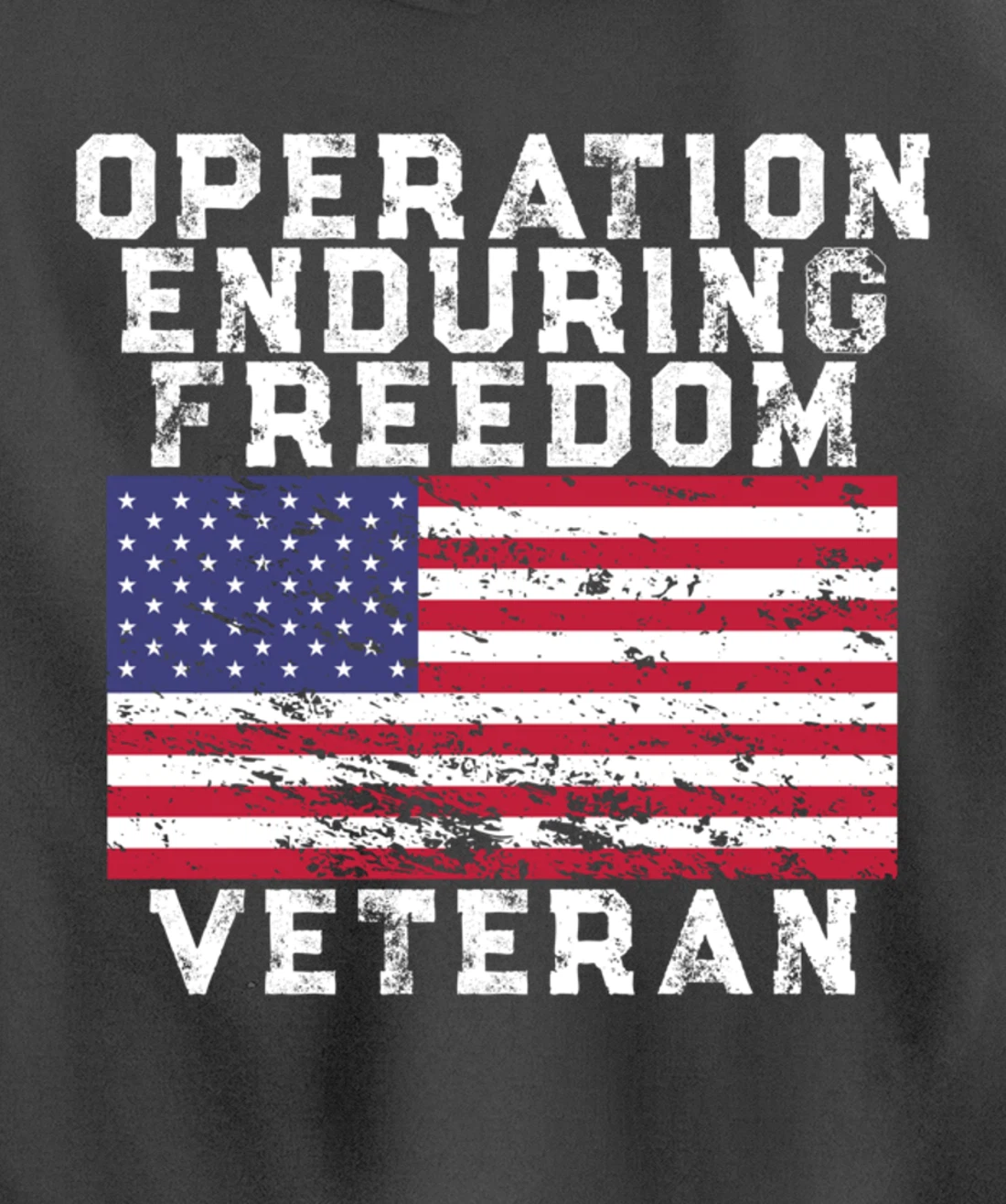 Operation Enduring Freedom Veteran - Vintage US Flag Pullover Hoodie