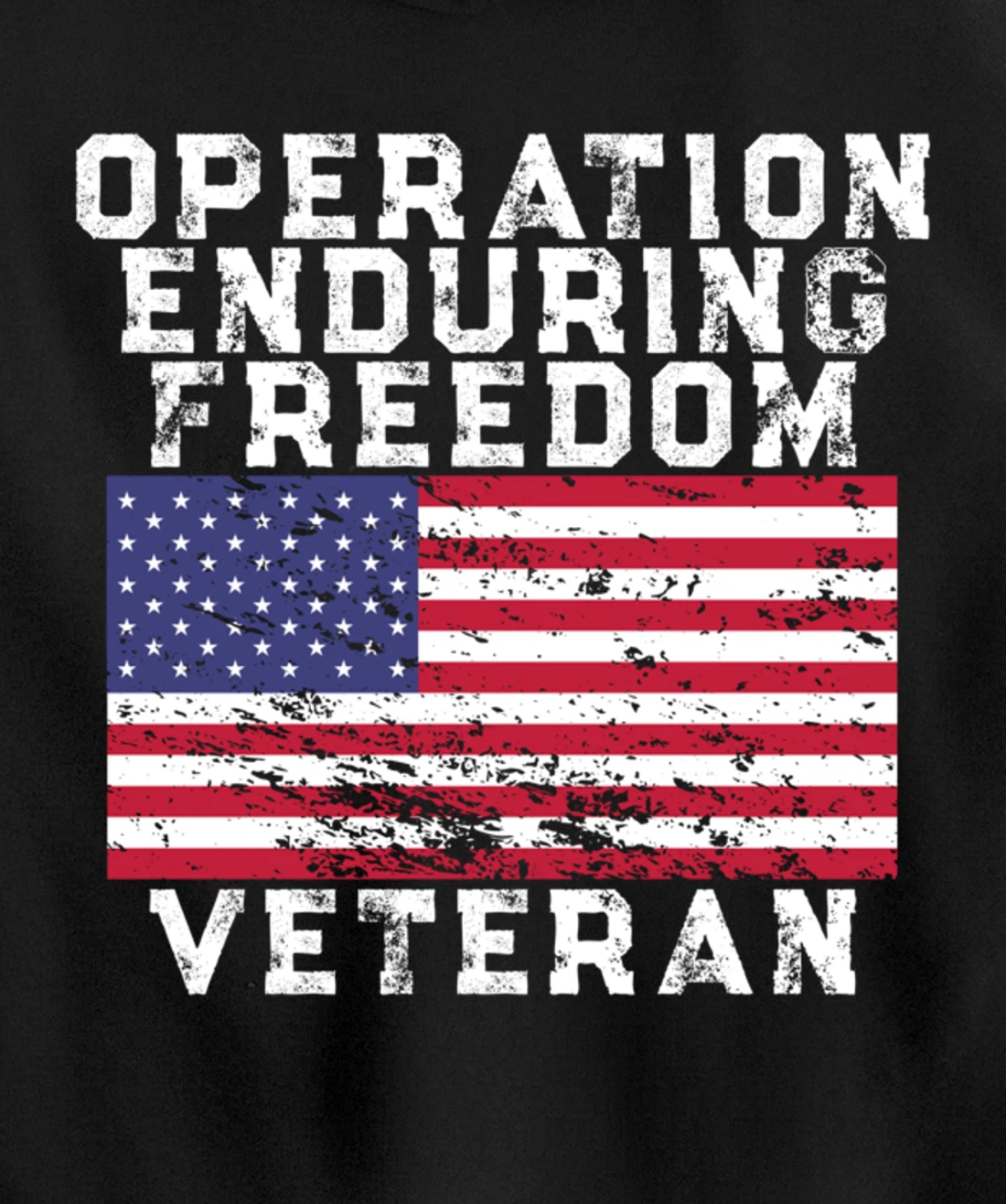 Operation Enduring Freedom Veteran - Vintage US Flag Pullover Hoodie