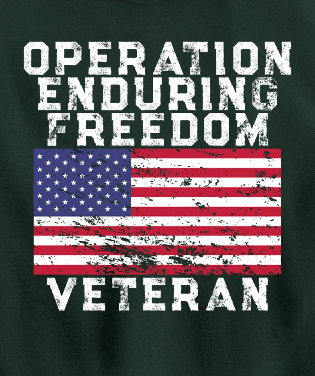 Operation Enduring Freedom Veteran - Vintage US Flag Pullover Hoodie