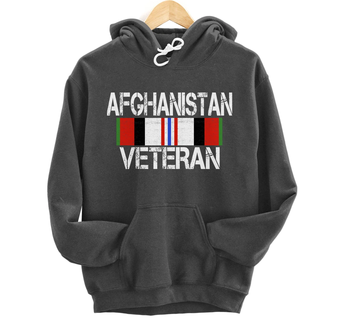 Afghanistan Veteran Ribbon - Afghan Vet Gift Pullover Hoodie