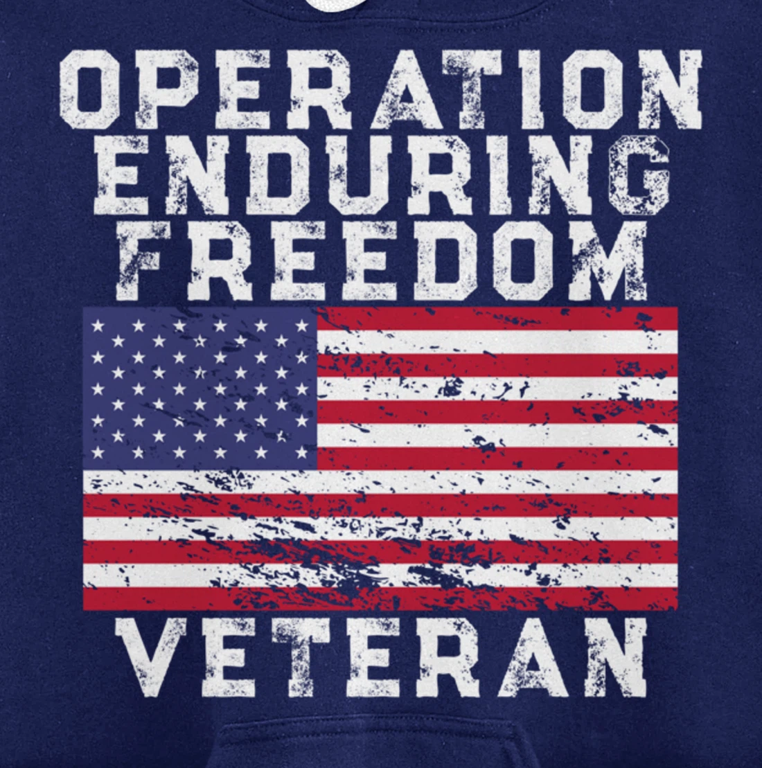Operation Enduring Freedom Veteran - Vintage US Flag Pullover Hoodie