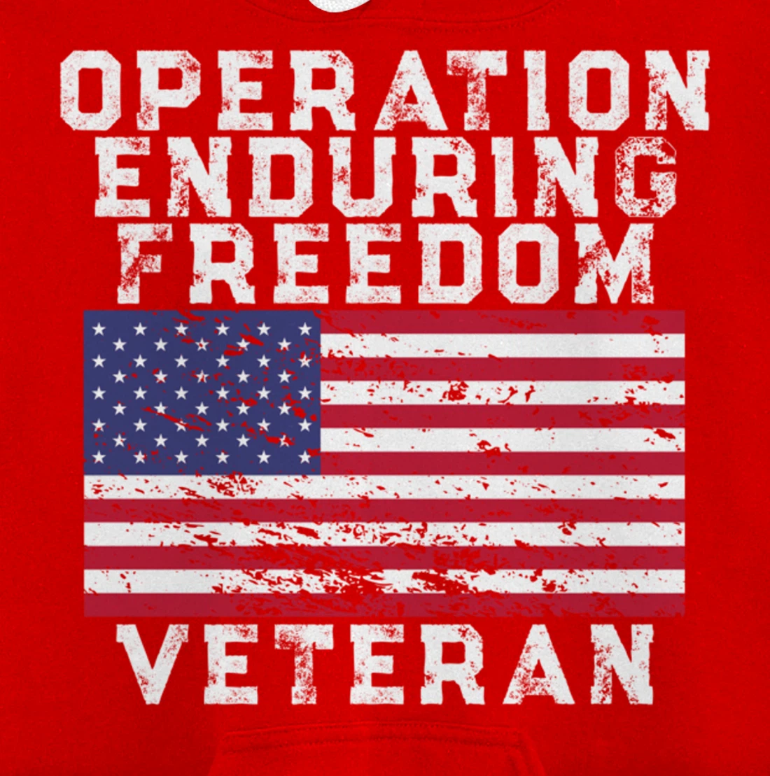Operation Enduring Freedom Veteran - Vintage US Flag Pullover Hoodie