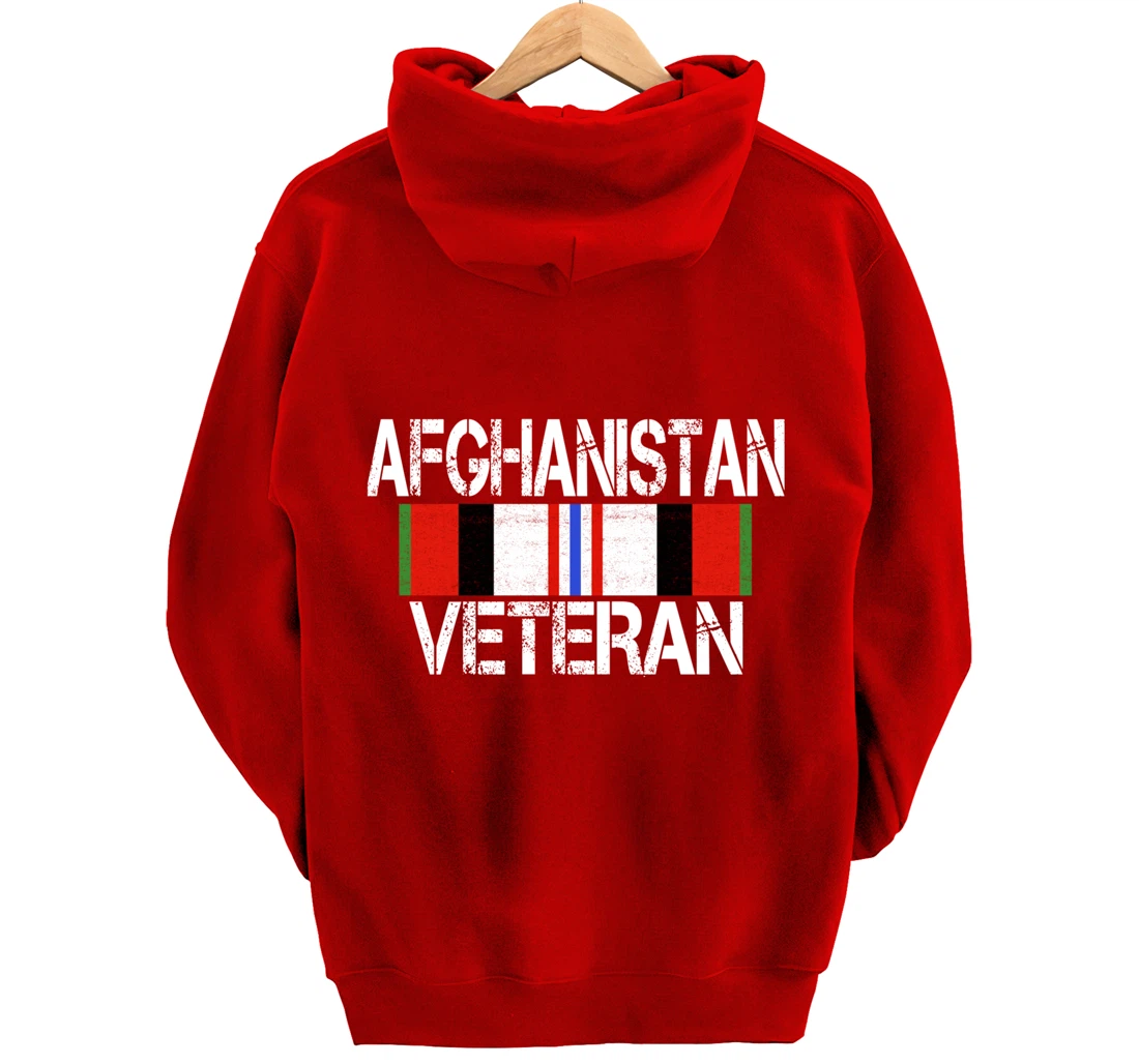 Afghanistan Veteran Ribbon - Afghan Vet Gift Pullover Hoodie