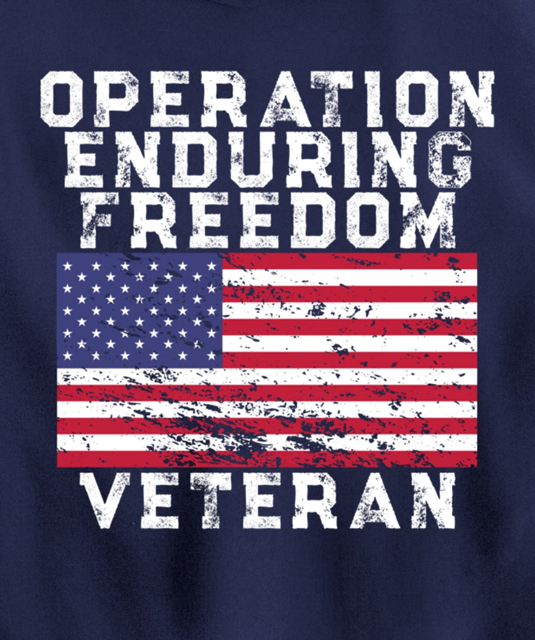 Operation Enduring Freedom Veteran - Vintage US Flag Pullover Hoodie