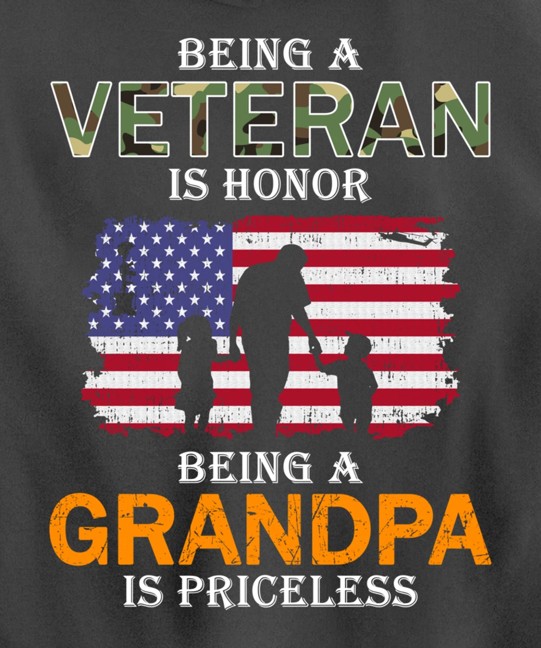 Being A Veteran Is Honor Hoodie Grandpa Is Priceless Pullover Hoodie