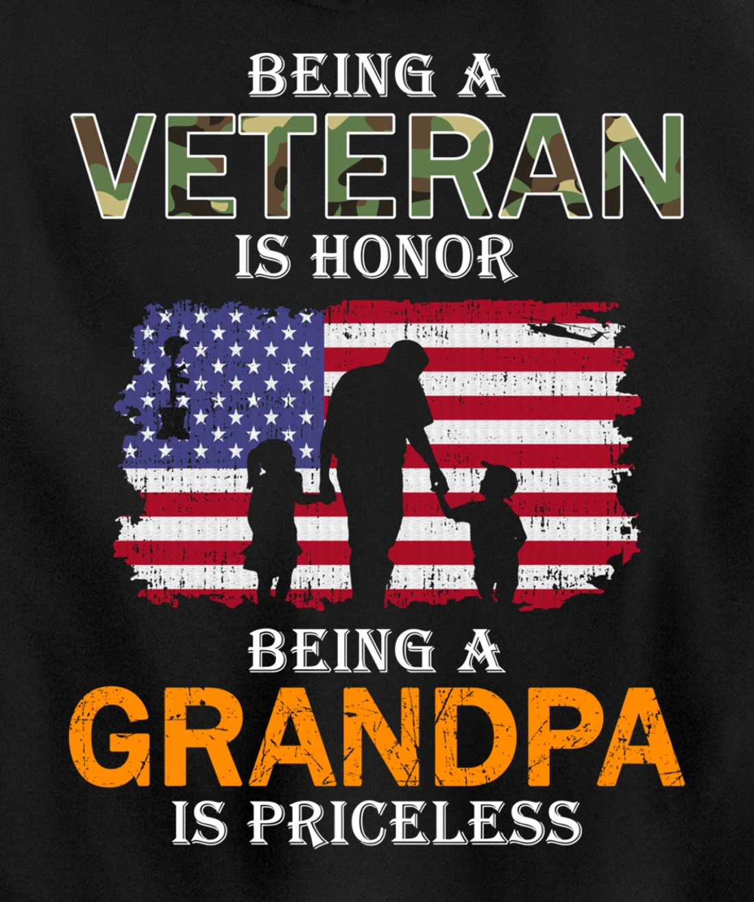 Being A Veteran Is Honor Hoodie Grandpa Is Priceless Pullover Hoodie