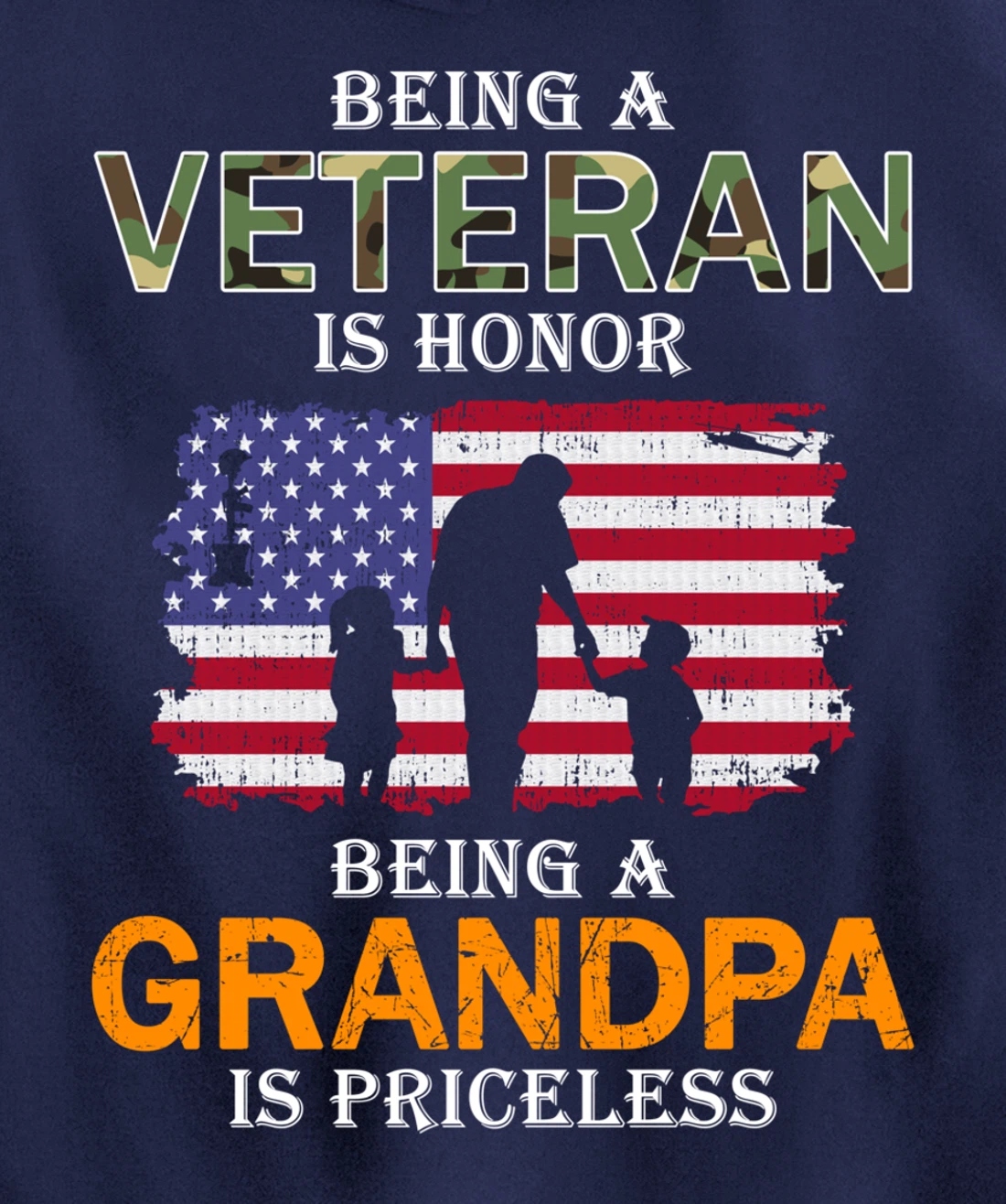 Being A Veteran Is Honor Hoodie Grandpa Is Priceless Pullover Hoodie