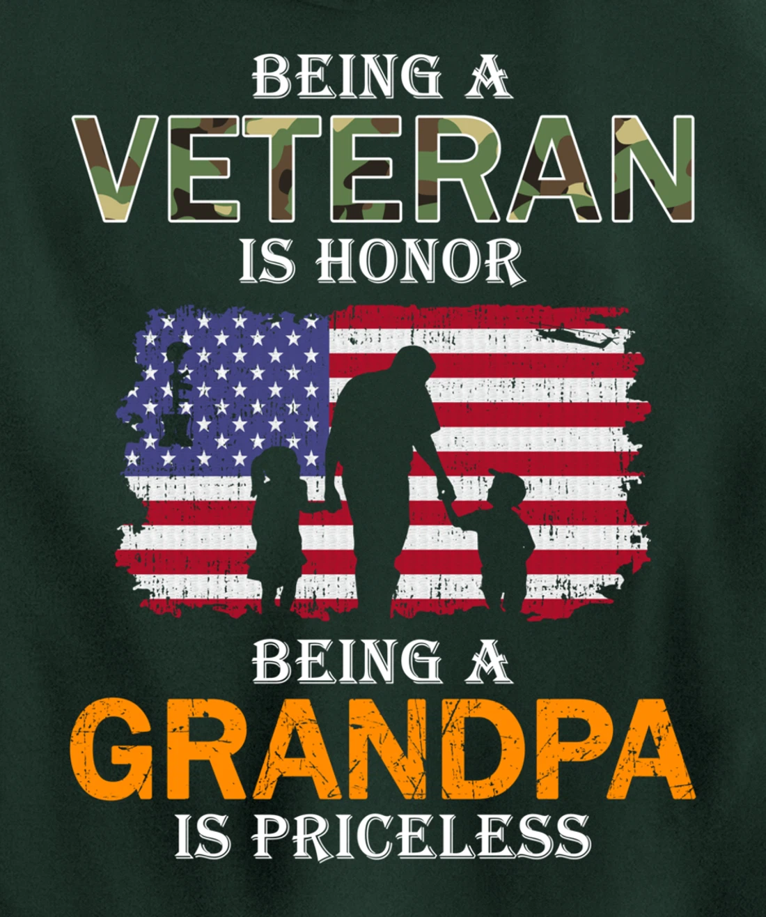 Being A Veteran Is Honor Hoodie Grandpa Is Priceless Pullover Hoodie