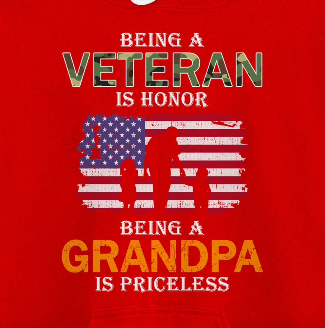 Being A Veteran Is Honor Hoodie Grandpa Is Priceless Pullover Hoodie