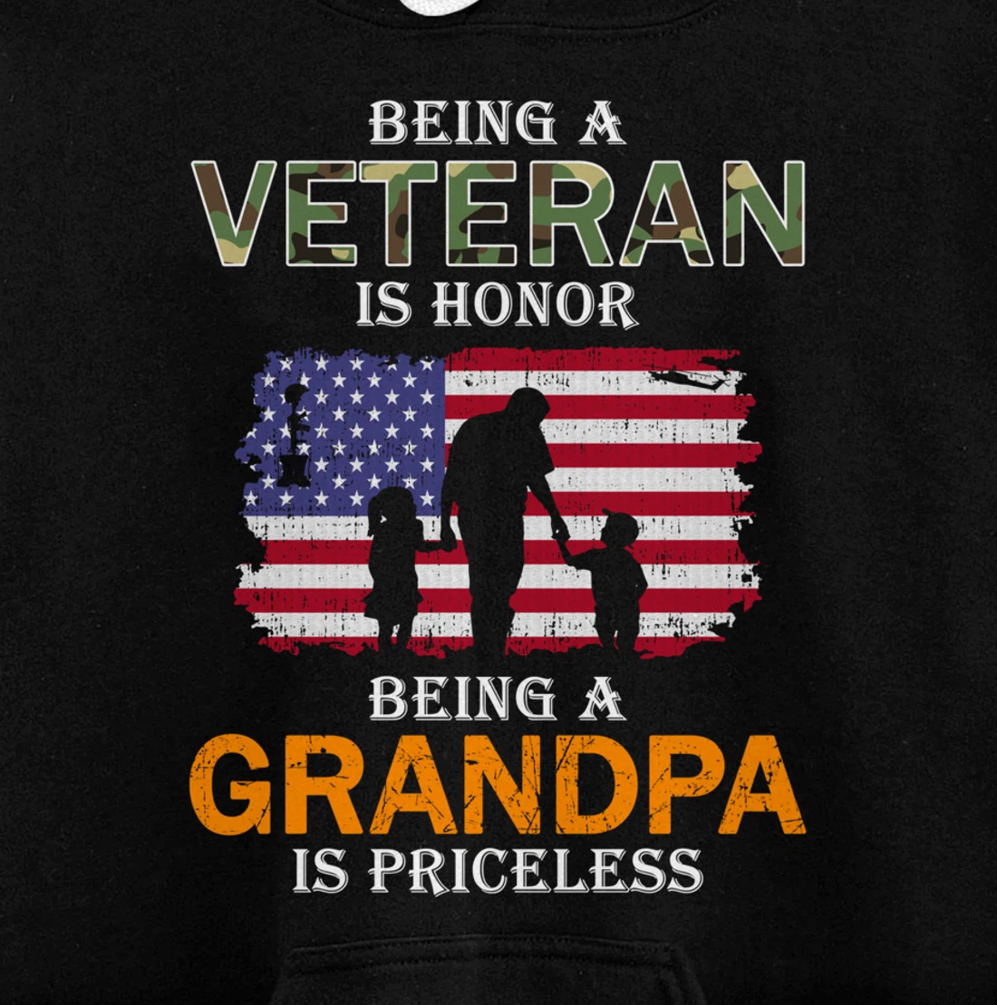 Being A Veteran Is Honor Hoodie Grandpa Is Priceless Pullover Hoodie