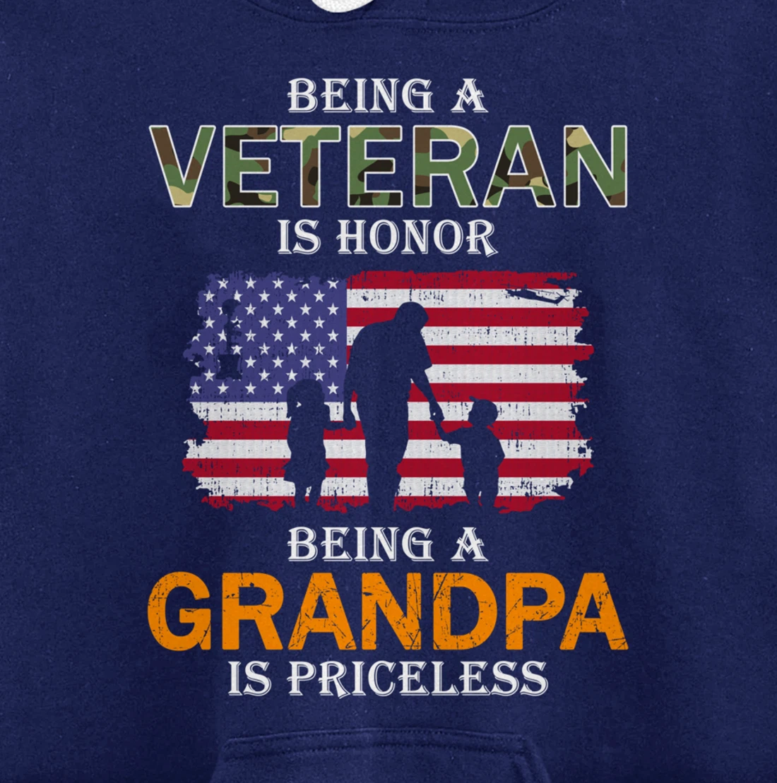 Being A Veteran Is Honor Hoodie Grandpa Is Priceless Pullover Hoodie