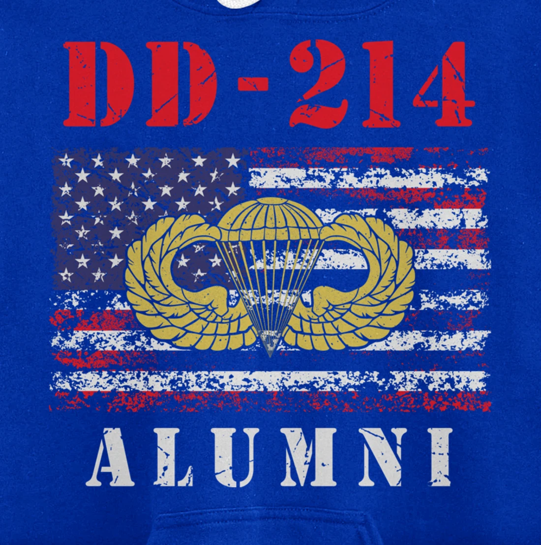 DD-214 Airborne Alumni Paratrooper Army Veteran US Flag Gift Pullover Hoodie