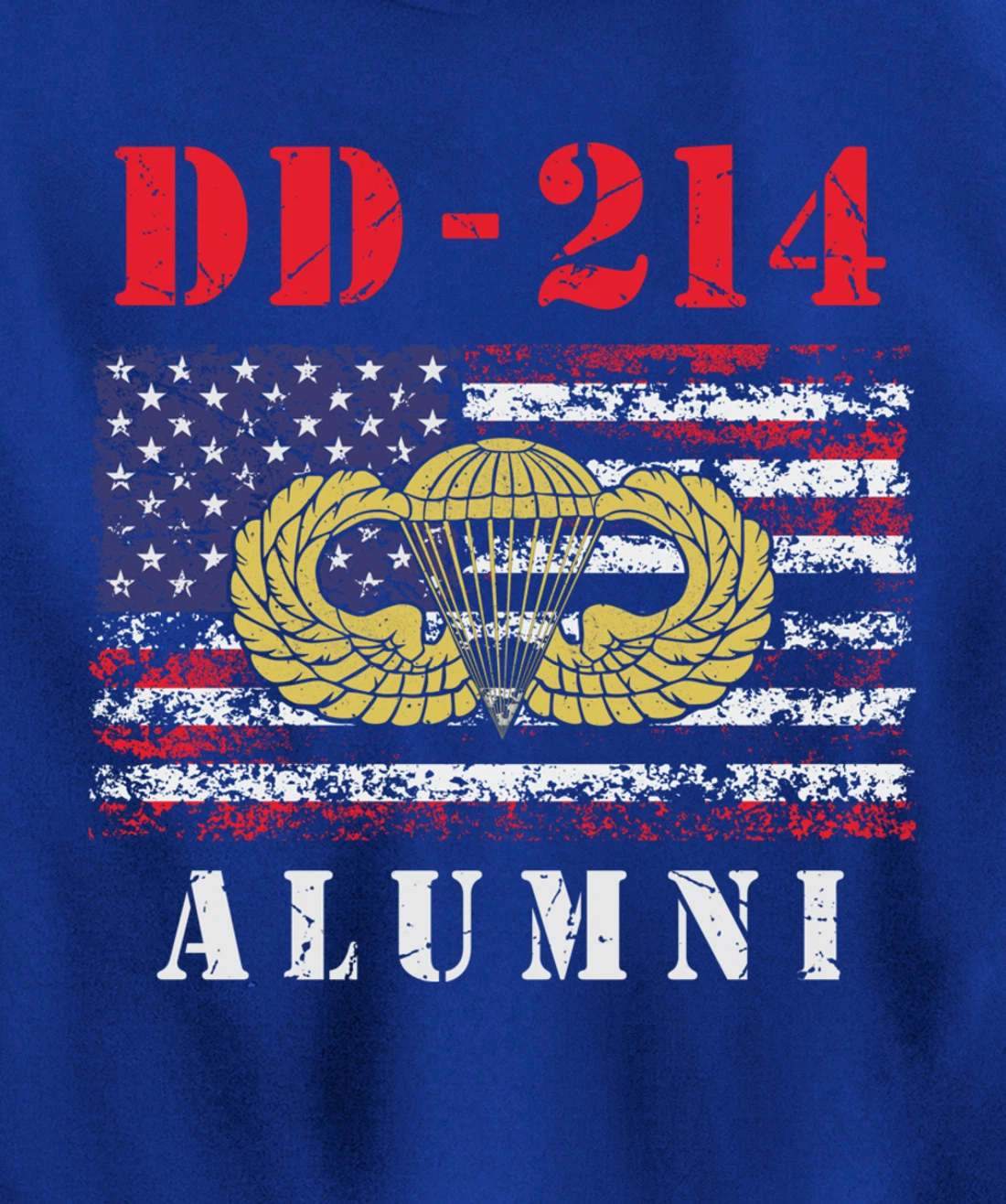 DD-214 Airborne Alumni Paratrooper Army Veteran US Flag Gift Pullover Hoodie