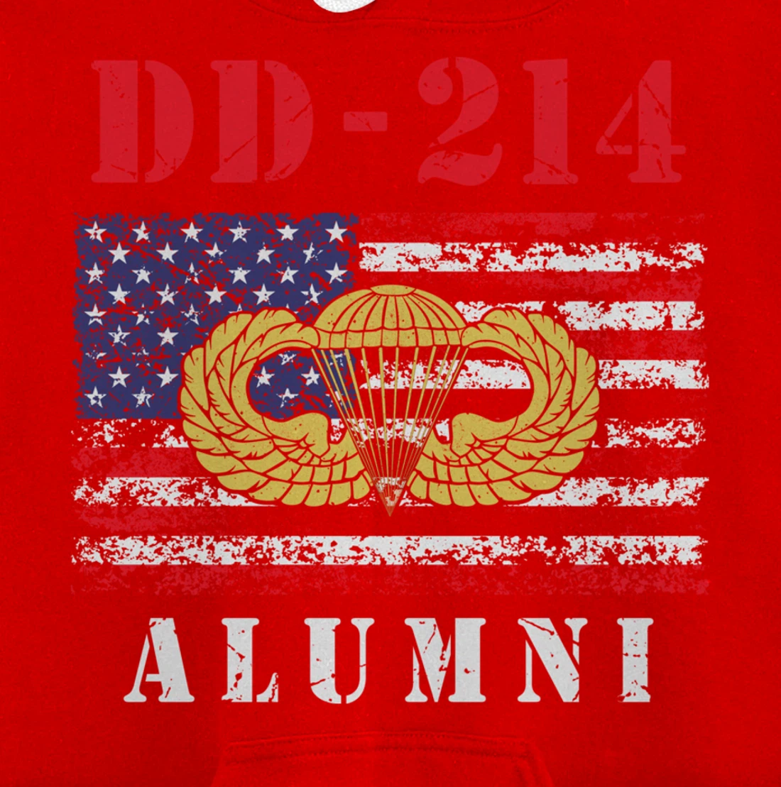 DD-214 Airborne Alumni Paratrooper Army Veteran US Flag Gift Pullover Hoodie